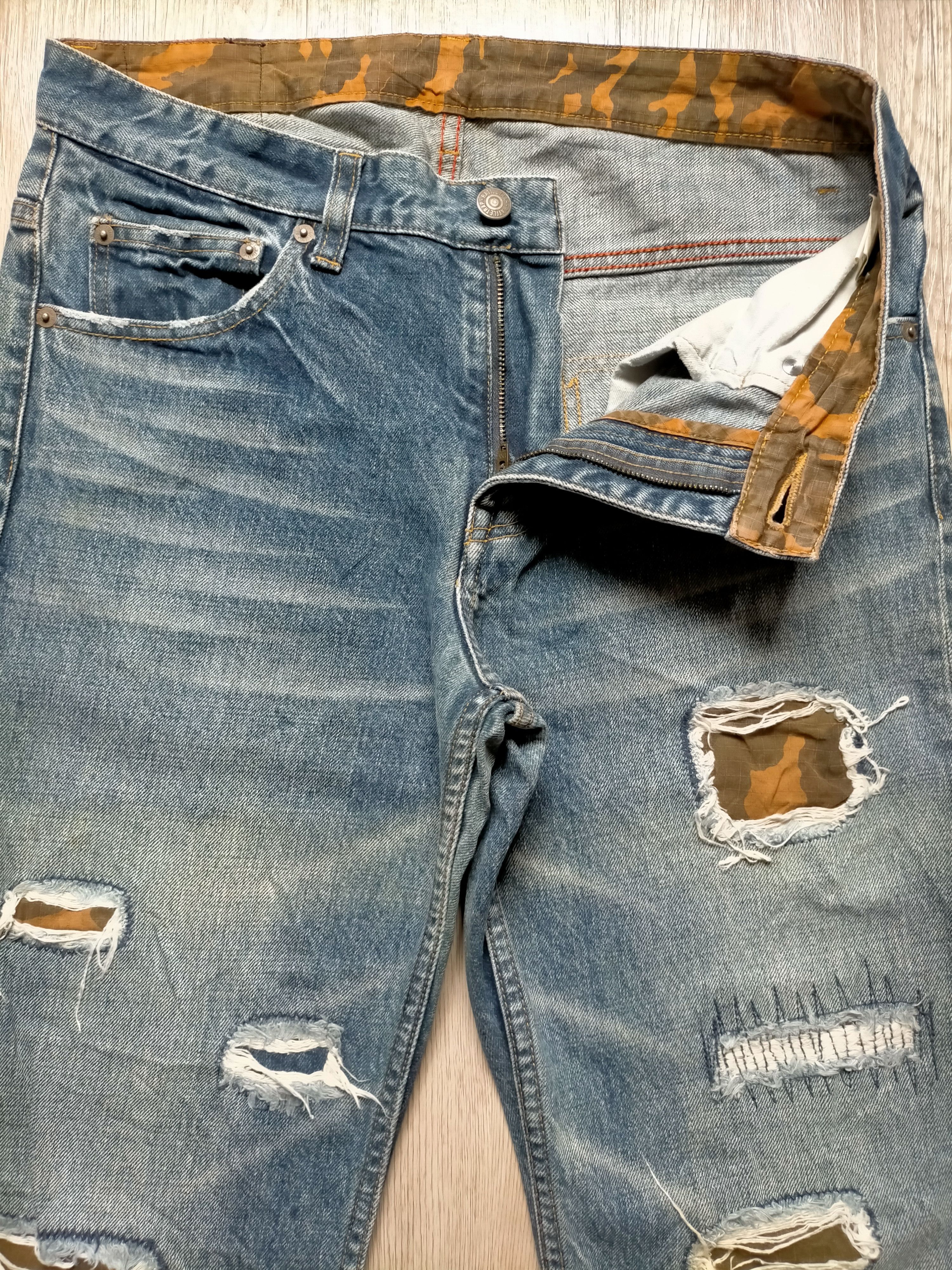Hysteric Glamour Rattle Trap Japanese Patchwork Blue Jeans Size US 32 / EU 48 - 5 Thumbnail