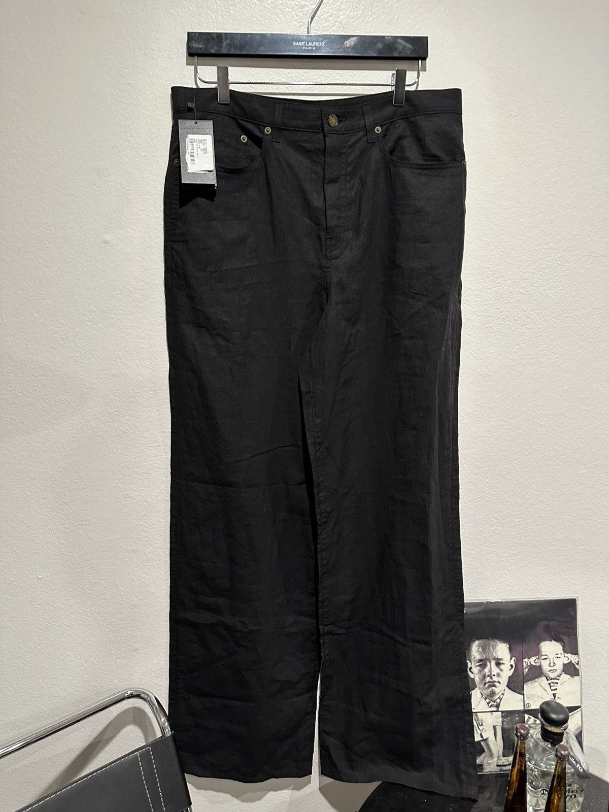 Saint Laurent Paris BNWT SS22 Chambray Large Pants 32 Size US 34 / EU 50 - 1 Thumbnail
