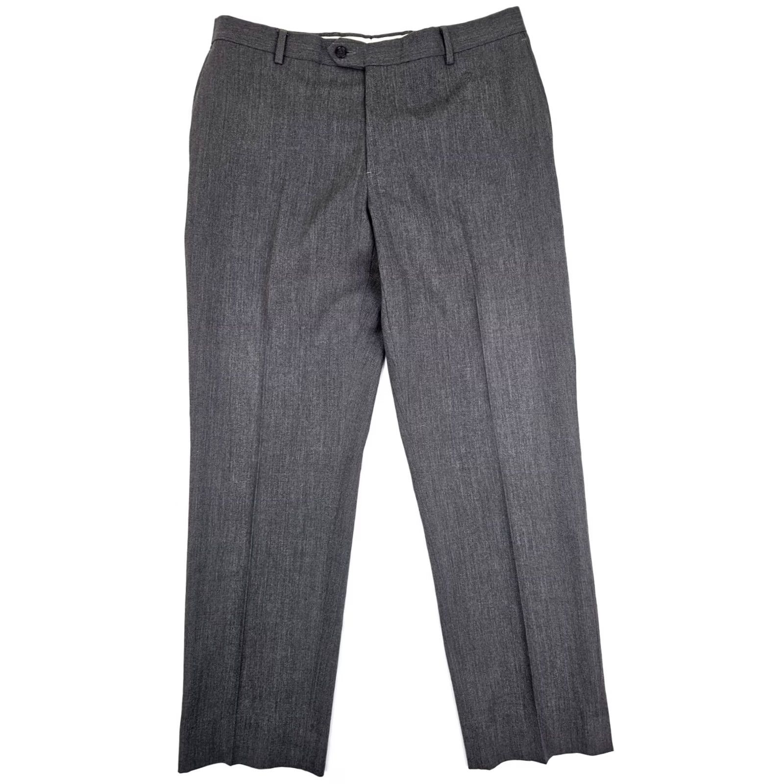 Joseph Joseph & Feiss Pant Dress Wool Flat Front 36 (Fits 36x30.5) Heather Gray EUC Men Size US 36 / EU 52 - 2 Thumbnail