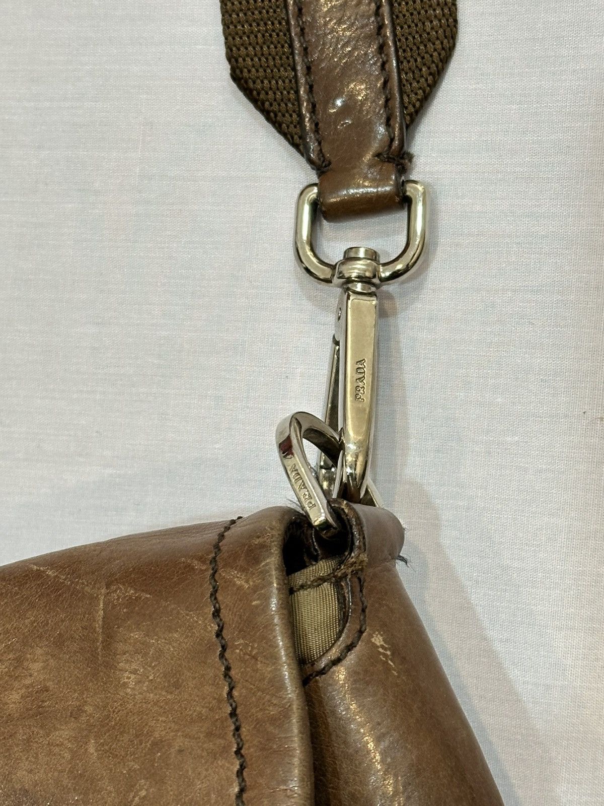Prada Prada Tessuto and Leather Buckle Flap Shoulder Bag. Size ONE SIZE - 4 Thumbnail