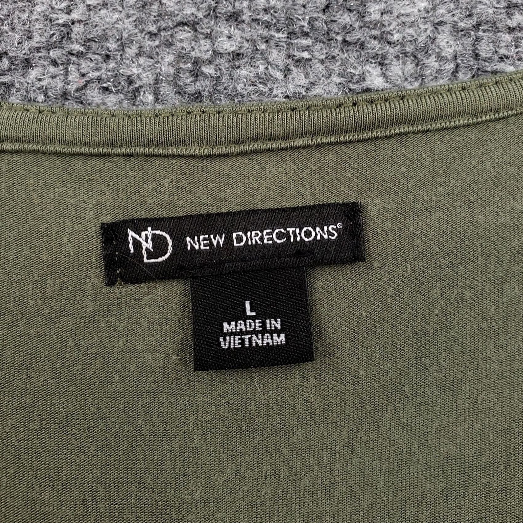 Vintage New Directions Womens L Large Green Paisely V Neck Blouse Shirt Long Sleeve Size L / US 10 / IT 46 - 6 Thumbnail