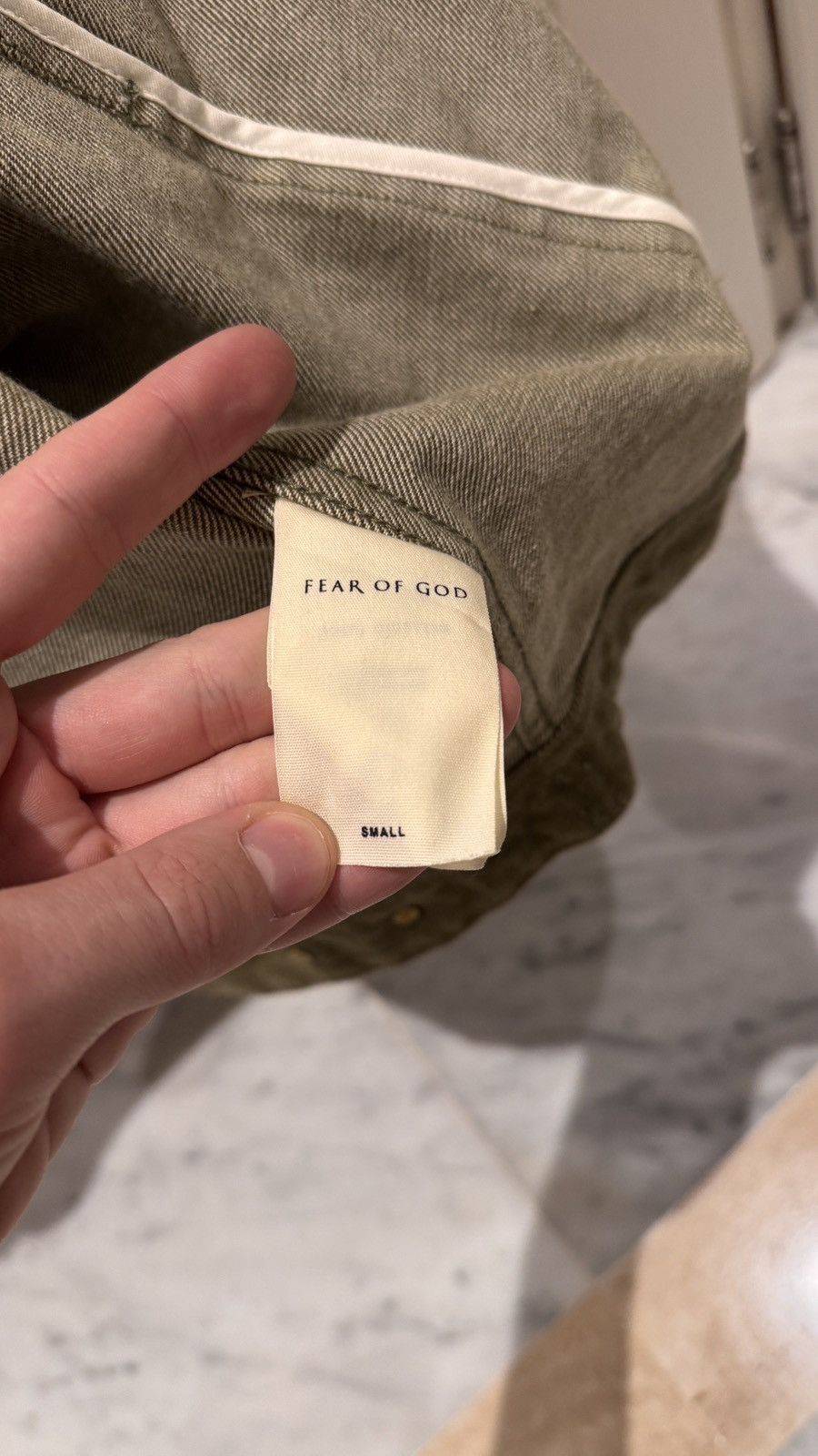 Fear of God Fog Green denim paint jacket Size US M / EU 48-50 / 2 - 5 Thumbnail