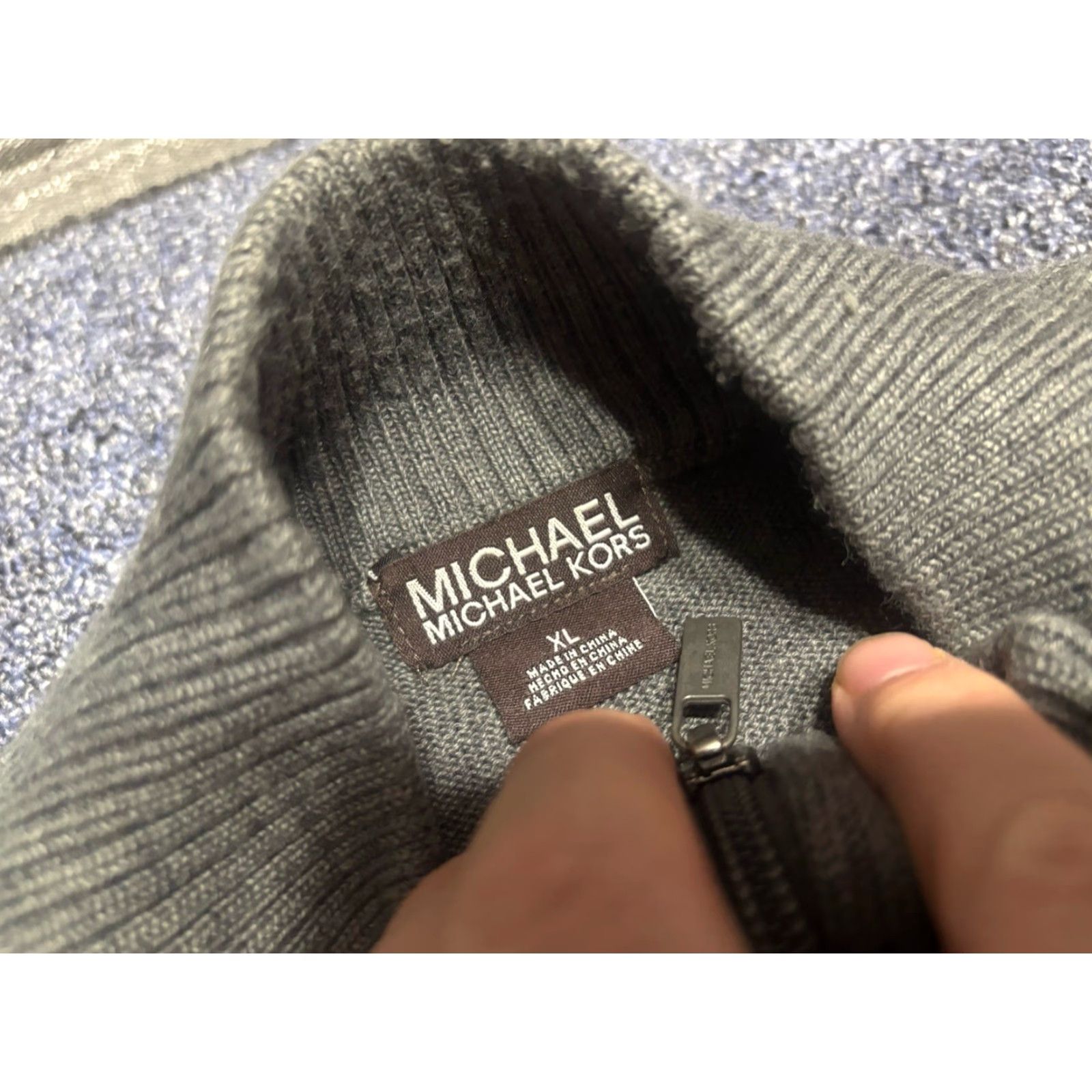 Michael Kors M Men's Michael Kors Grey Full-Zip Sweater Jacket XL Size US XL / EU 56 / 4 - 2 Thumbnail