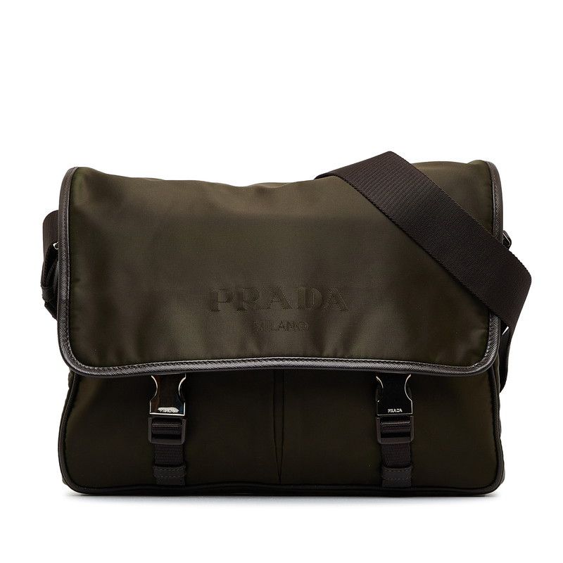 image of Prada Tessuto Crossbody Bag in Brown, Women's