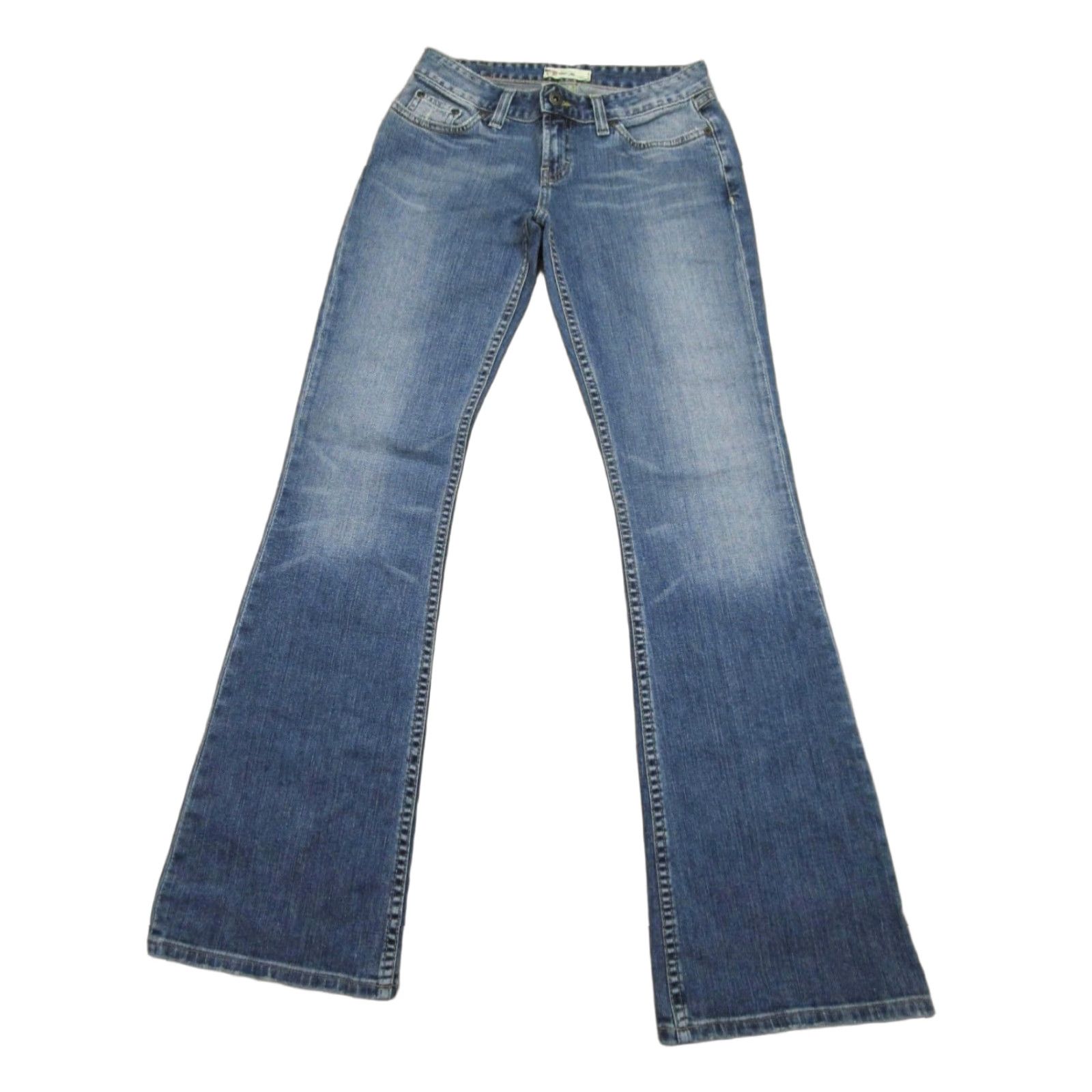 Vintage Buckle BKE Jeans Women 27 Blue Low Rise Flared Denim Y2K Buckle Star Vintage Distressed Pockets 5-Pocket Size 27" / US 4 / IT 40 - 1 Thumbnail