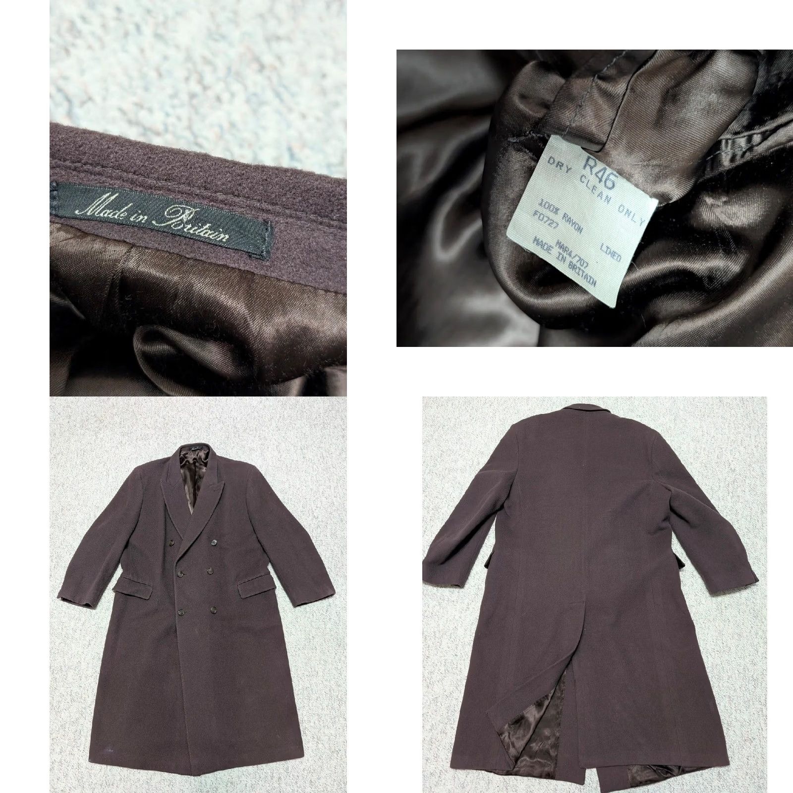 Doublet VINTAGE overcoat Britain made double breasted 46 purple wine wool XL Men England coat Size US XL / EU 56 / 4 - 8 Thumbnail