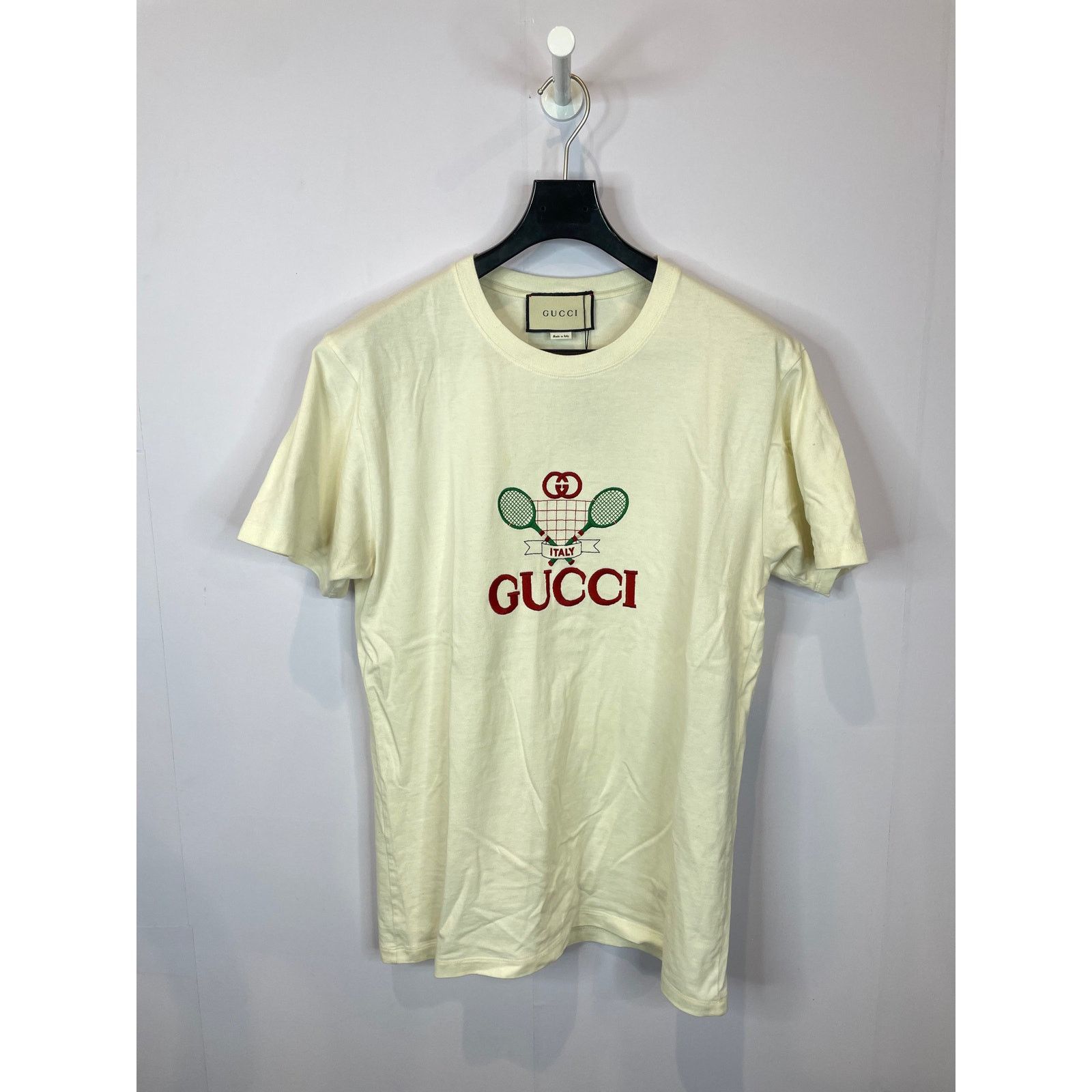 Gucci Italy Tennis Tee Cream Used Small