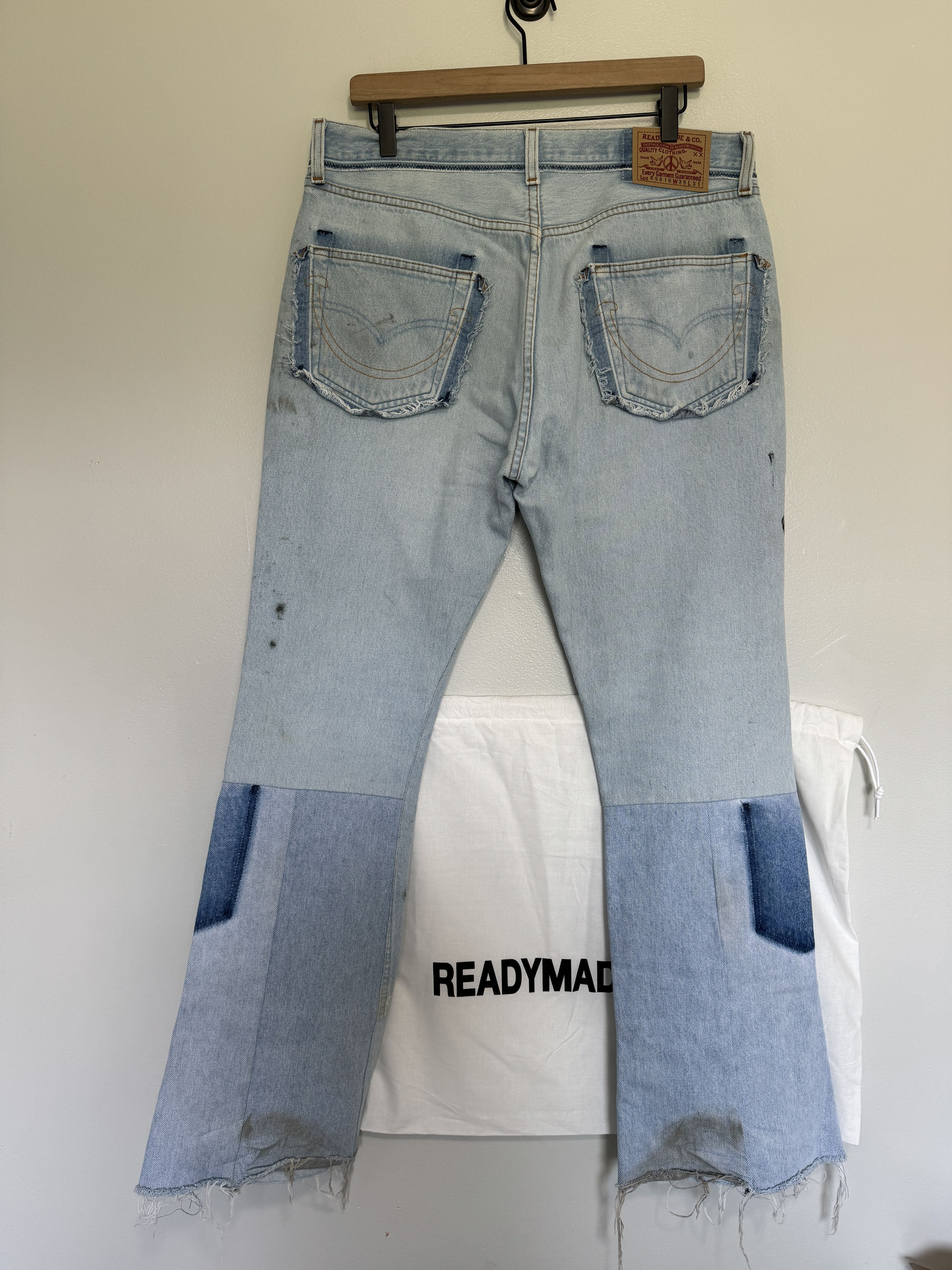 image of Readymade Japan Reconstructed Flare Denim Jeans New $1,350, Men's