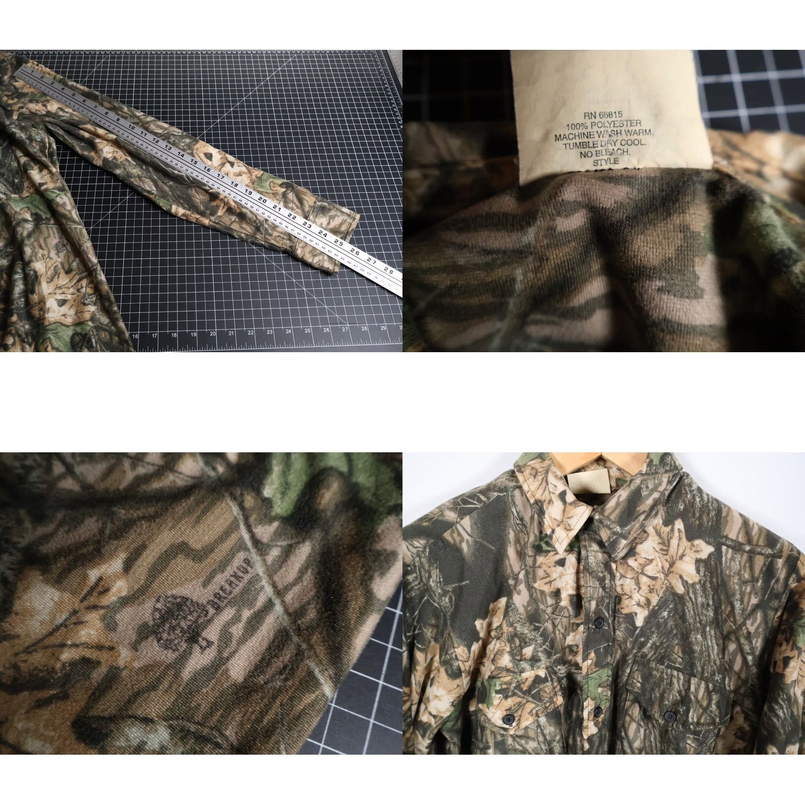 Vintage VINTAGE Westark Camouflage Shirt Mens Large Green Mossy Oak Breakup Camo Camouflage 80s 90s Retro Workwear Button-Up Short Sleeve Size US L / EU 52-54 / 3 - 8 Thumbnail