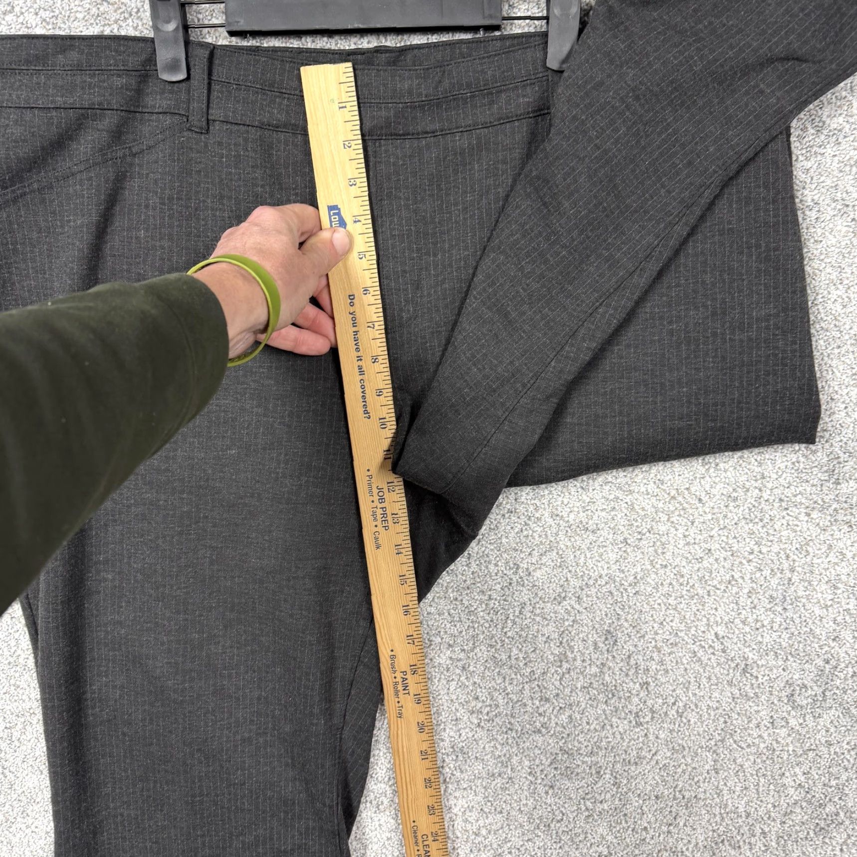 Vintage Maurices Dress Pants Womens 3-REG Dark Gray Knit Stretch Pull On High Waist Straight Pockets Casual Office 44in 30in Size 26" / US 2 / IT 38 - 5 Thumbnail