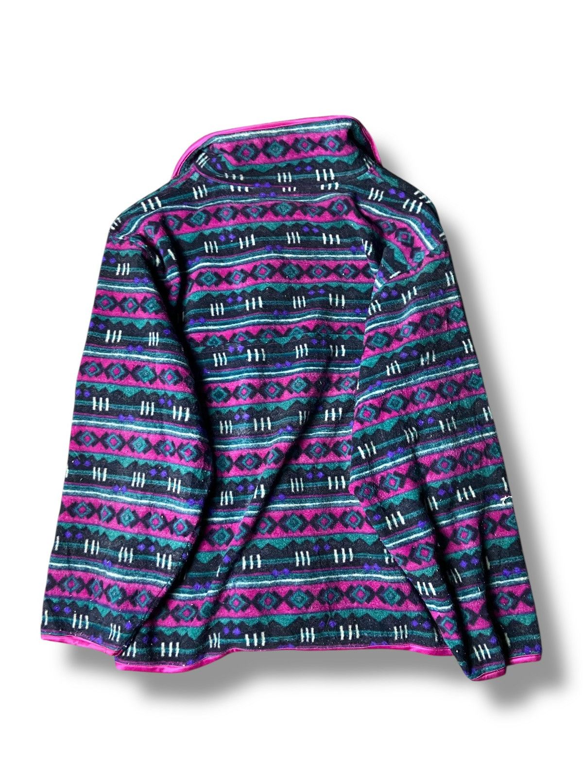 Japanese Brand FREAKS Brand Abstract Half Button Fleece Pullover (162) Size US M / EU 48-50 / 2 - 3 Thumbnail