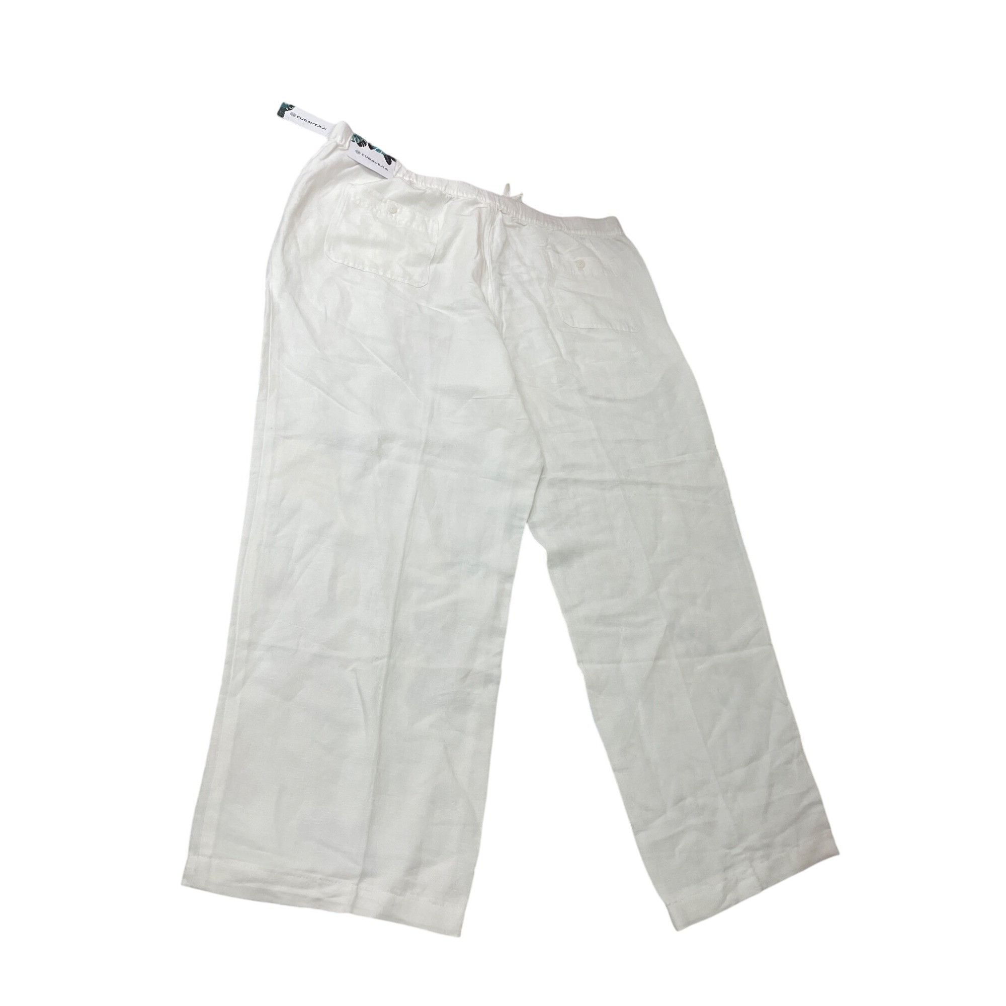 Cubavera Cubavera Womens white linen Blend Drawstring Wide Leg Pants Size 24" / US 00 / IT 34 - 11 Thumbnail