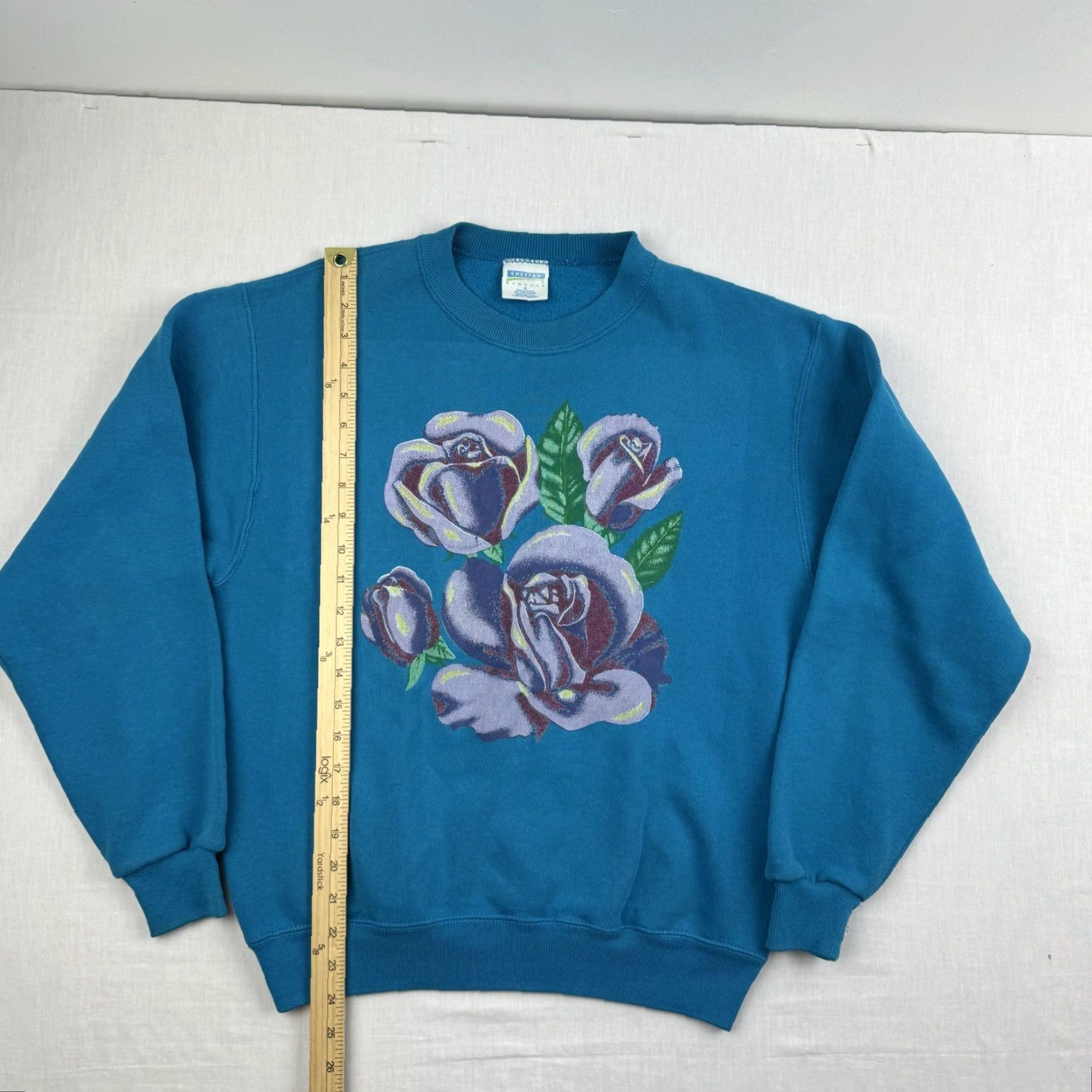 Vintage Vintage Yes Cheetah Brand Sweatshirt Womens 90s Flower Blue Medium Size M Pullover Crew Neck Long Sleeve Size M / US 6-8 / IT 42-44 - 6 Thumbnail