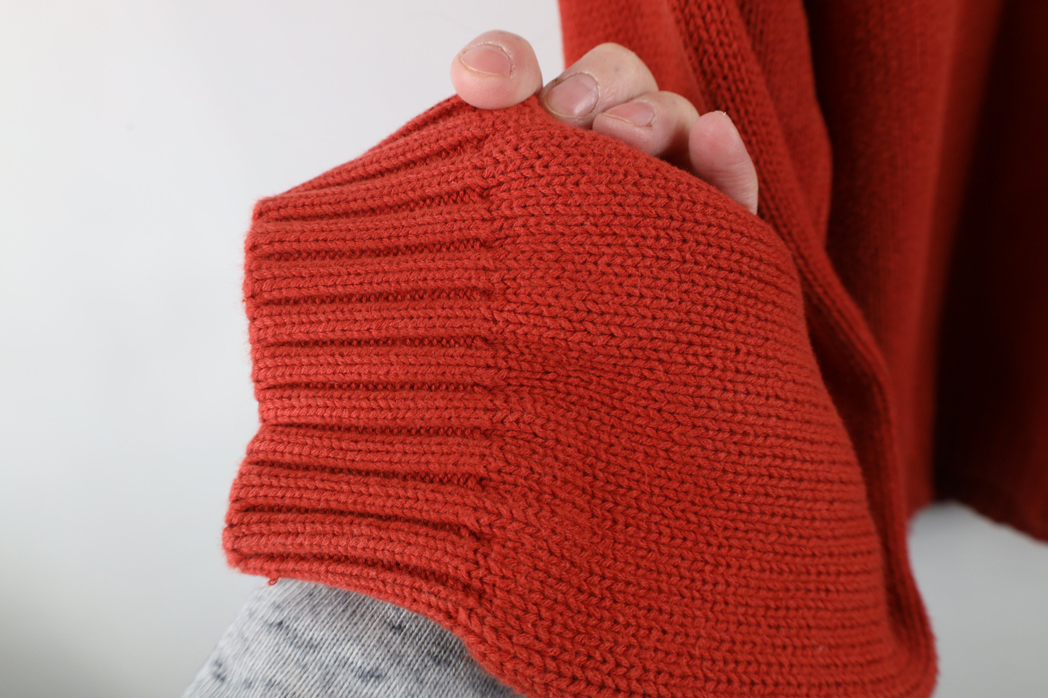 Vintage Vintage 90s Streetwear Cotton Knit Crewneck Sweater Orange Size US XL / EU 56 / 4 - 7 Thumbnail