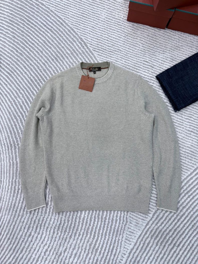 Loro Piana LORO PIANA Clash color striped collar design, round neck k Size US M / EU 48-50 / 2 - 1 Thumbnail
