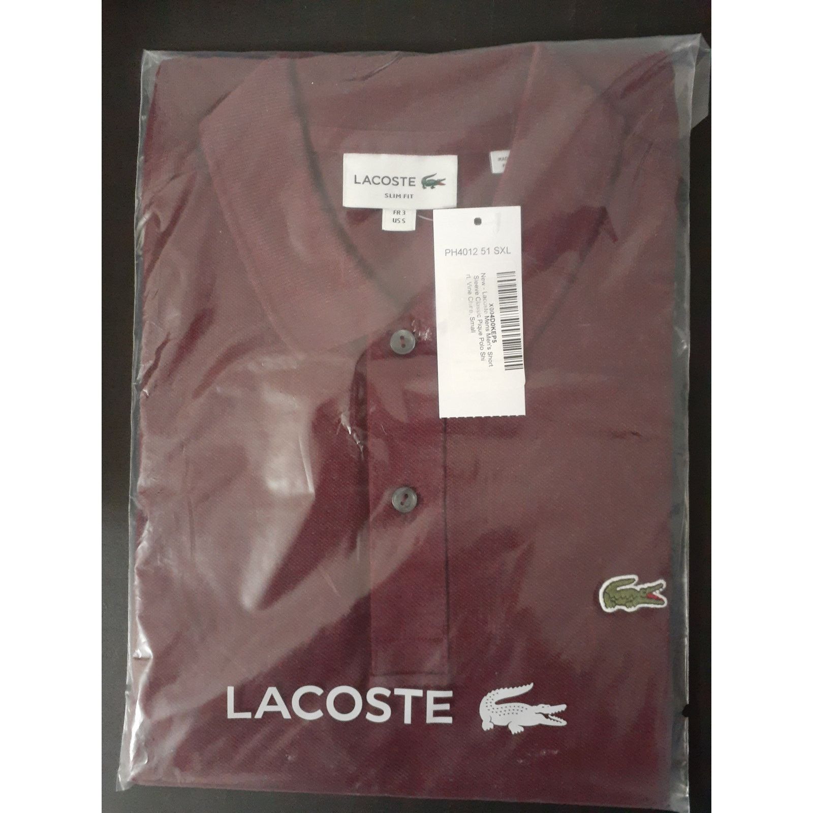 Lacoste Lacoste Men's Short Sleeve Classic Pique Polo Shirt Vine S Size US S / EU 44-46 / 1 - 2 Thumbnail