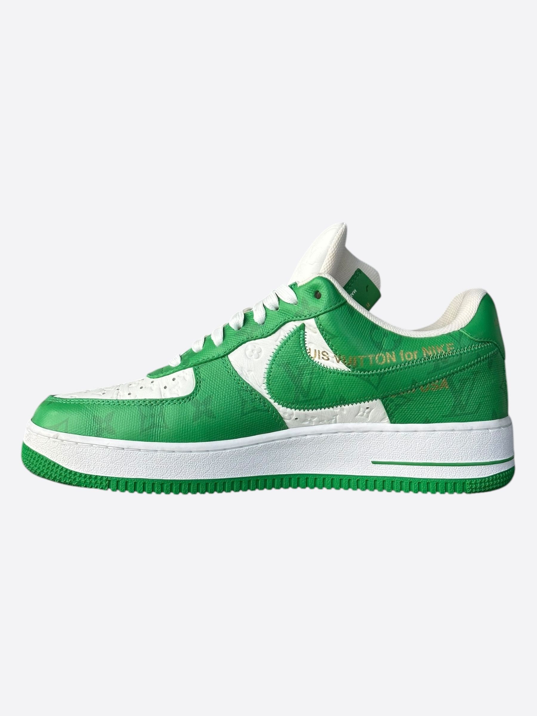 Louis Vuitton × Nike Louis Vuitton Nike Green & White Monogram Air Force 1 Size US 9 / EU 42 - 6 Thumbnail