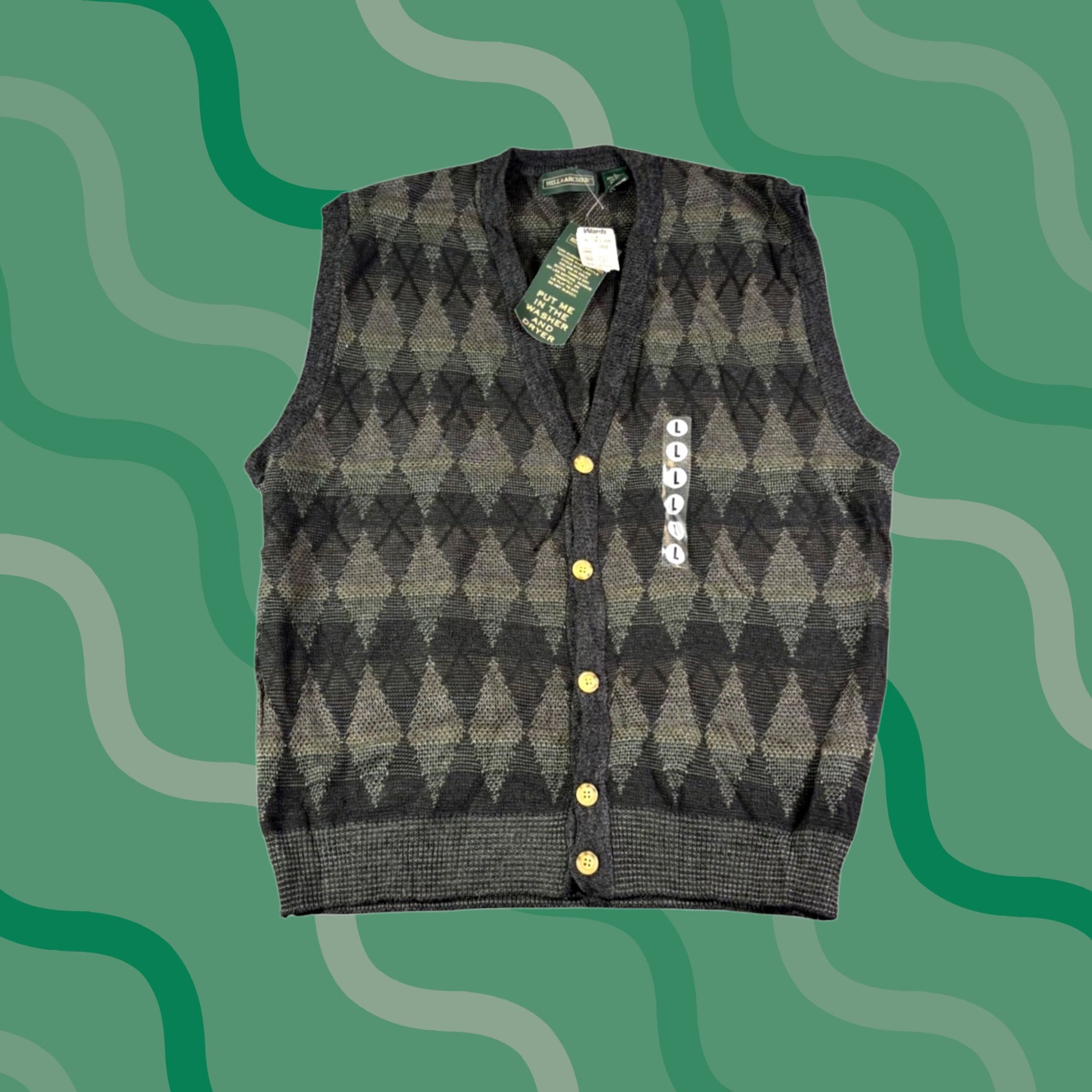 Vintage Hill & Archer Mens Argyle Knit V Neck Sleeveless Sweater Vest Large Size US L / EU 52-54 / 3 - 1 Thumbnail