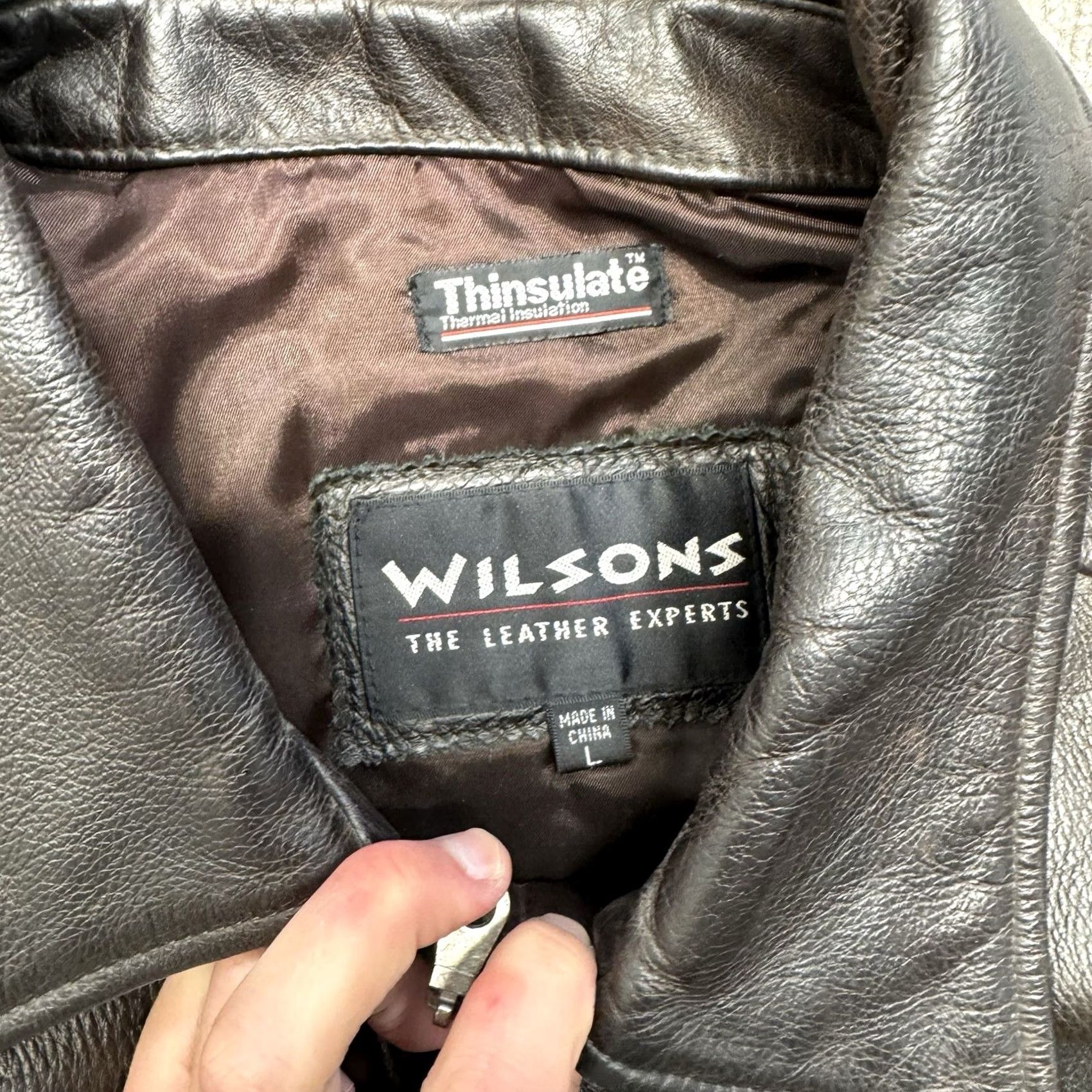 Vintage VINTAGE Wilsons Leather Bomber Jacket Mens L Thinsulate Lined Brown Solid Jacket Size US L / EU 52-54 / 3 - 3 Thumbnail