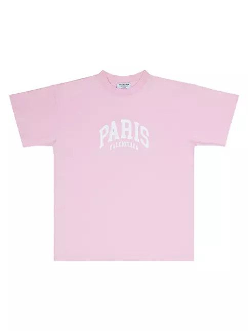 Balenciaga o1la1rc1a1024 Cities Paris T-Shirt Medium Fit in Light Pink Size XXS / US 00 / IT 34 - 1 Thumbnail