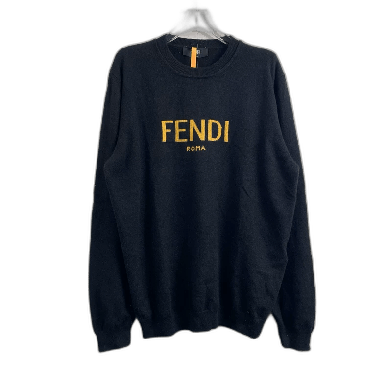 Fendi fendi black crew neck sweater Size US L / EU 52-54 / 3 - 1 Thumbnail