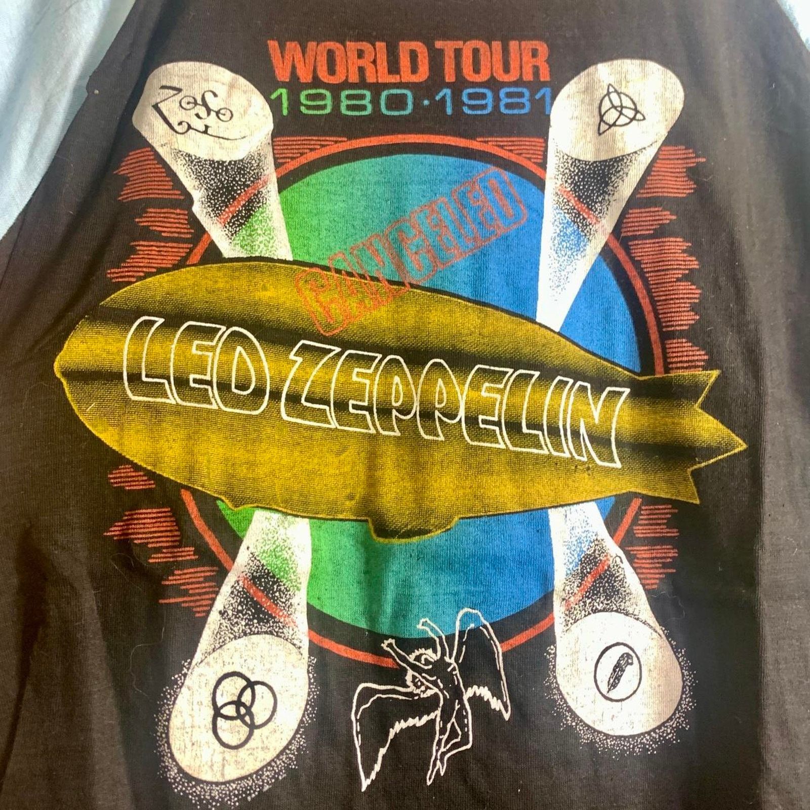Vintage 1981 LED ZEPPELIN Houses Of The Holy 3/4 sleeve tee shirt L Size US L / EU 52-54 / 3 - 1 Thumbnail
