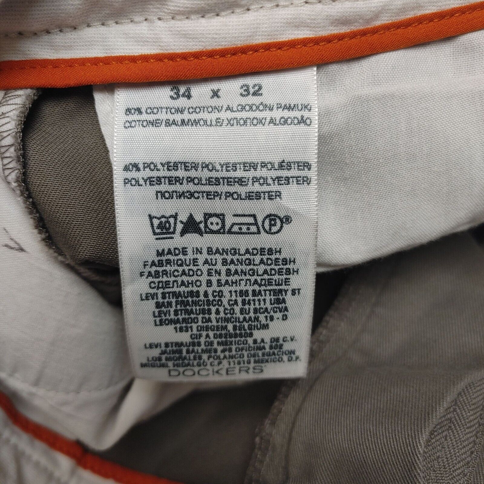 Dockers Dockers D3 Men's Gray Khaki Dress Pants 34x32 Size US 34 / EU 50 - 3 Thumbnail