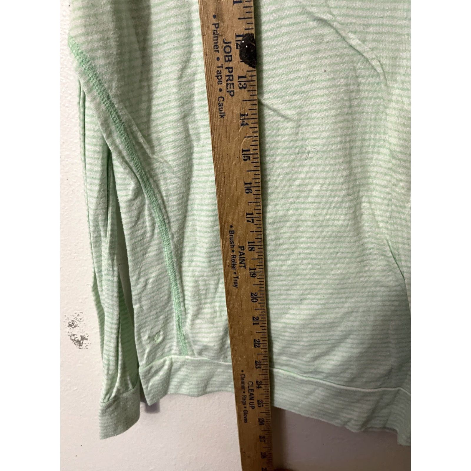 American Eagle Outfitters American Eagle Hoodie Womens Medium Green Ivory Stripe Knit Pullover Sweater Size M / US 6-8 / IT 42-44 - 4 Thumbnail