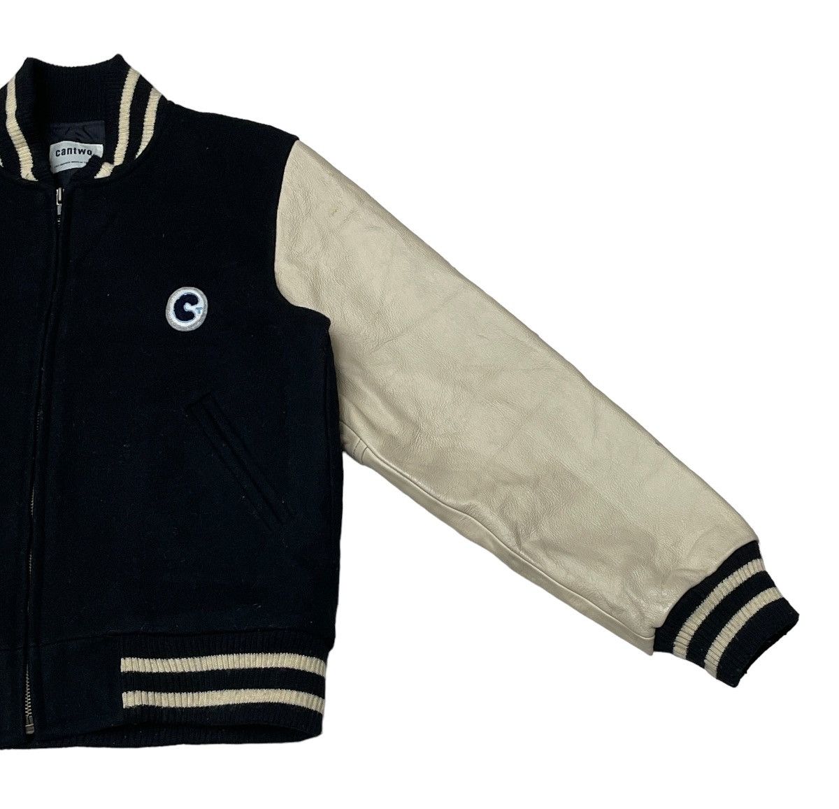 Japanese Brand × Vintage Vintage Japanese Brand Cantwo Varsity Leather Jacket 1990s Size US S / EU 44-46 / 1 - 4 Thumbnail