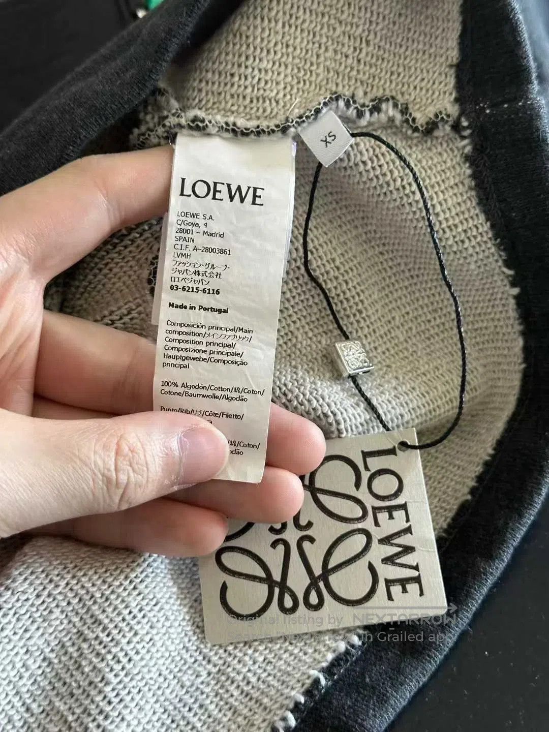 Loewe Loewe Grey Leather Patch Cropped Hoodie| Size XS / US 0-2 / IT 36-38 - 5 Thumbnail