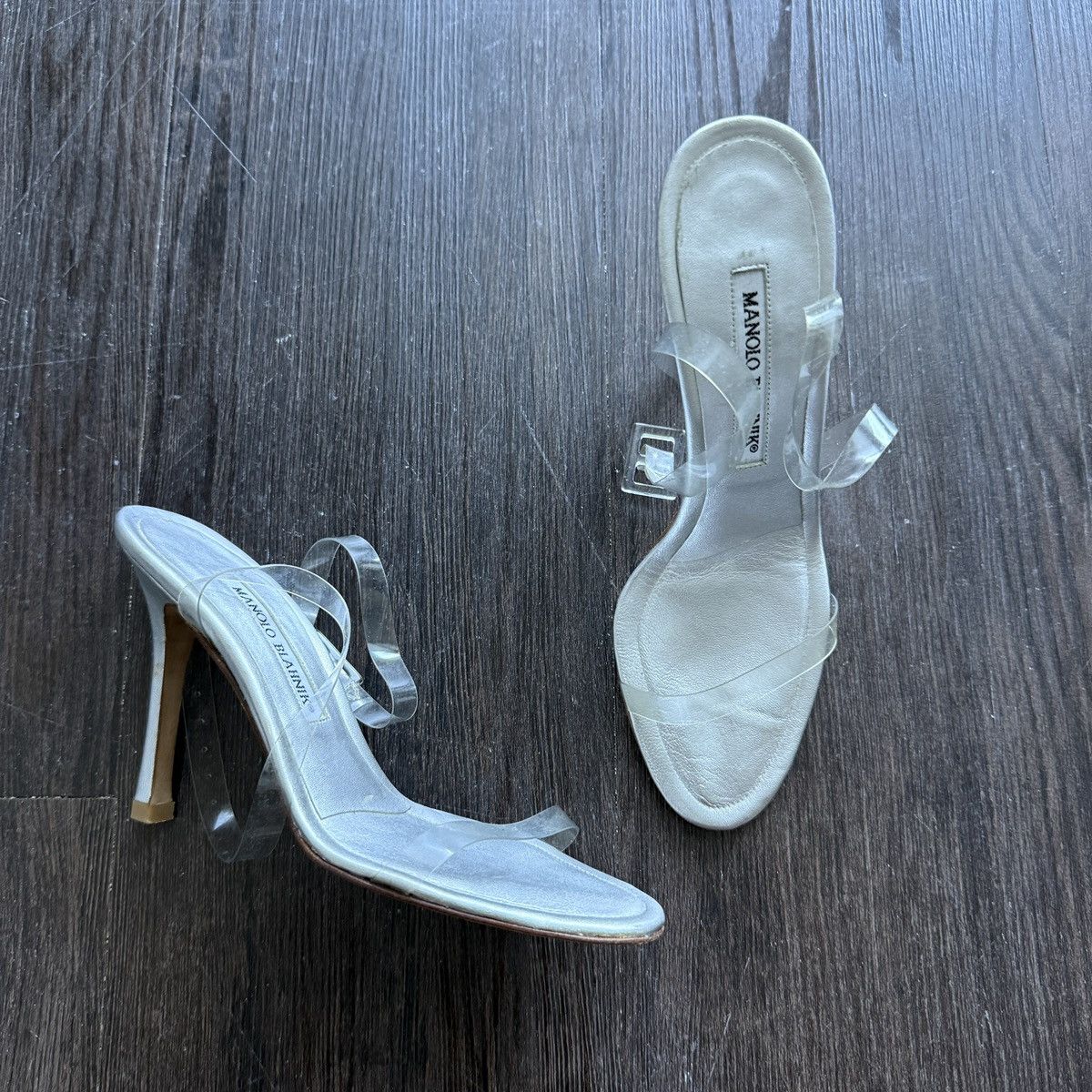 Manolo Blahnik Vintage Manolo Blahnik Clear Heels Size US 6.5 / IT 36.5 - 1 Thumbnail