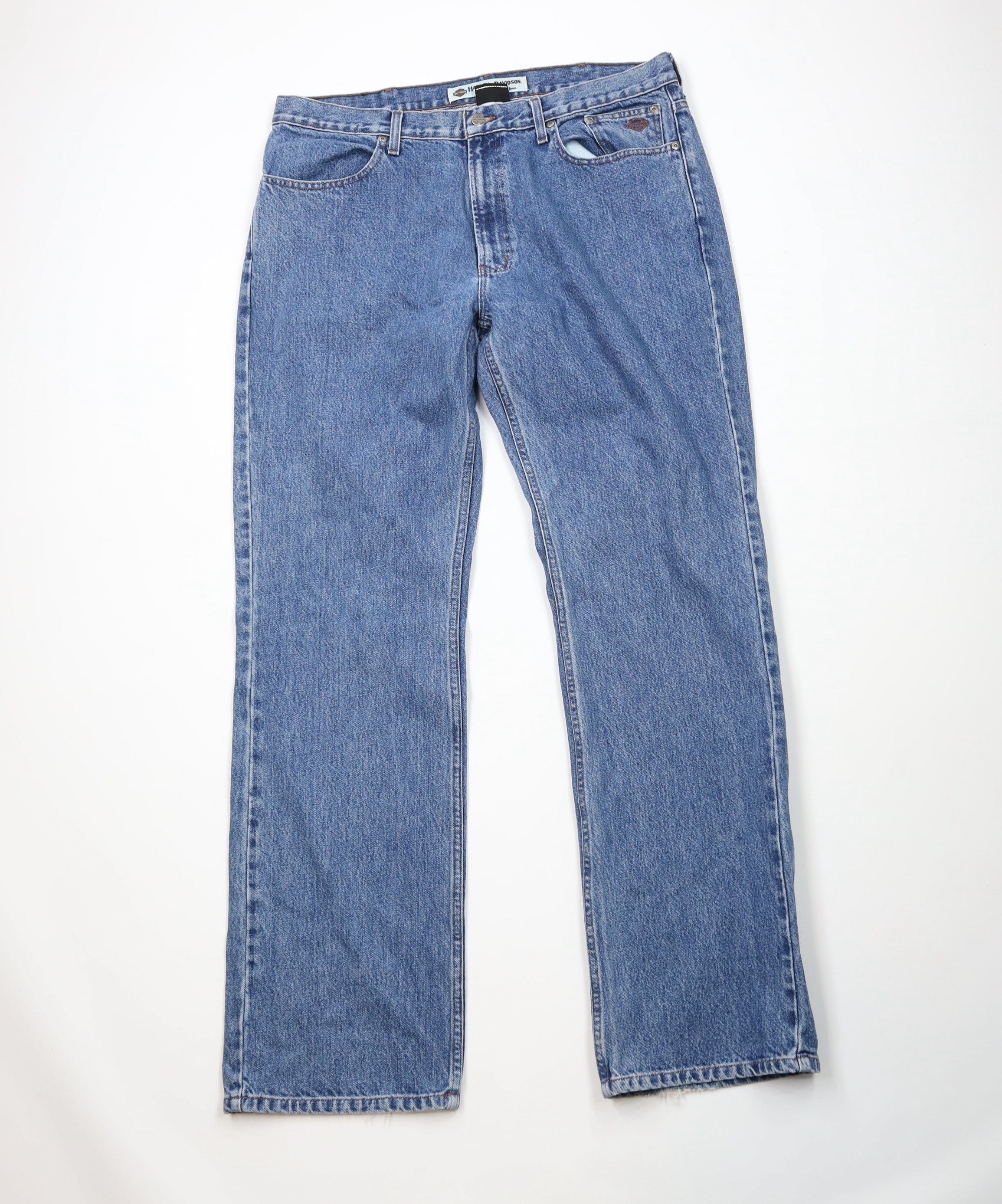 Harley Davidson Vintage 90s Y2K Harley Davidson Spell Wide Leg Denim Jeans Size US 38 / EU 54 - 1 Thumbnail