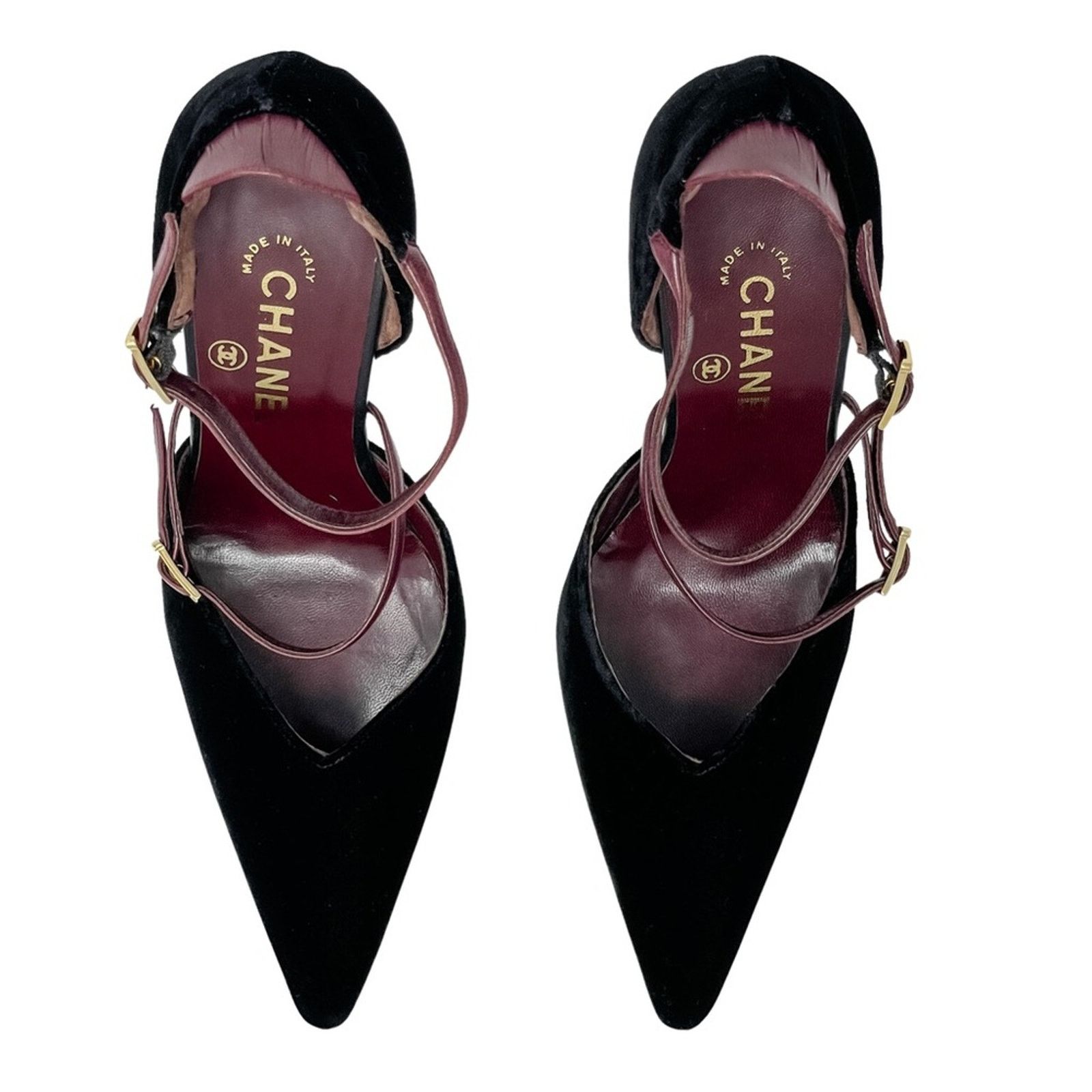 Chanel Chanel Vintage Point Toe Velvet & Wood High Heels 38/US 7 Size US 8 / IT 38 - 3 Thumbnail