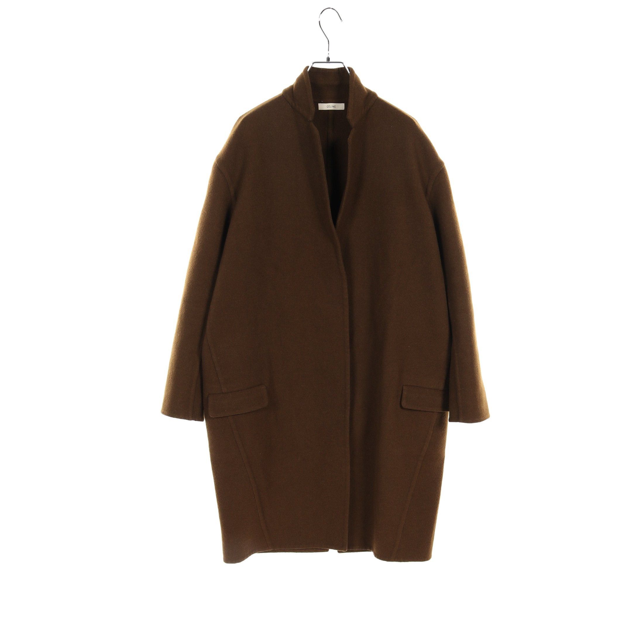 Celine Celine Egg Crombie Gown Coat Cashmere Khaki Green Phoebe Period Size ONE SIZE - 1 Thumbnail