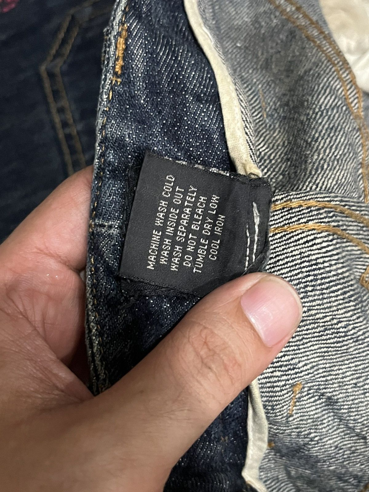 X-LARGE Vintage X-Large Dark Blue Washed Frayed Leg Loose Jeans Size US 32 / EU 48 - 17 Thumbnail