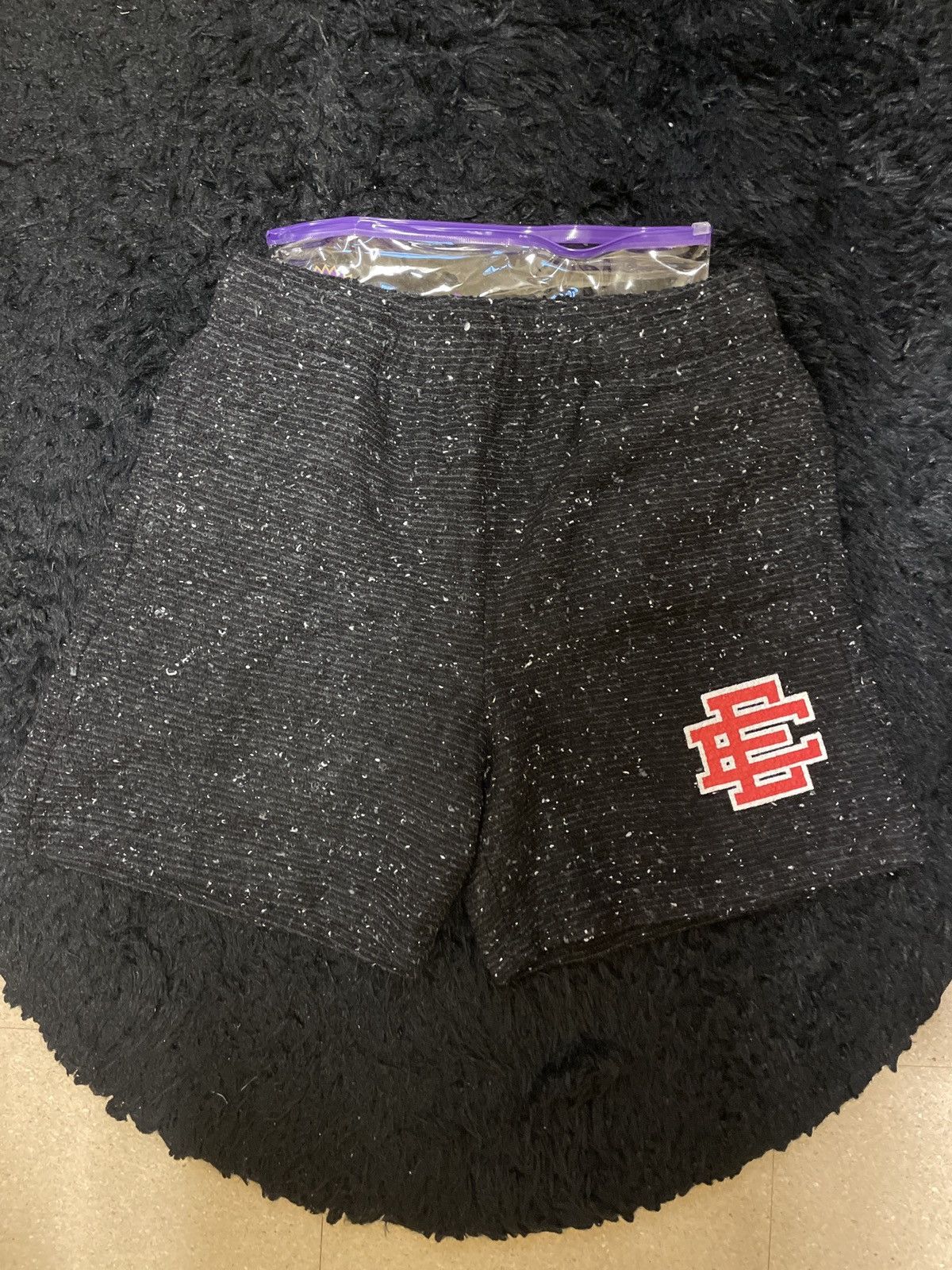 image of Eric Emanuel x Vintage Ee Basic Boucle Shorts in Black, Men's (Size 32)