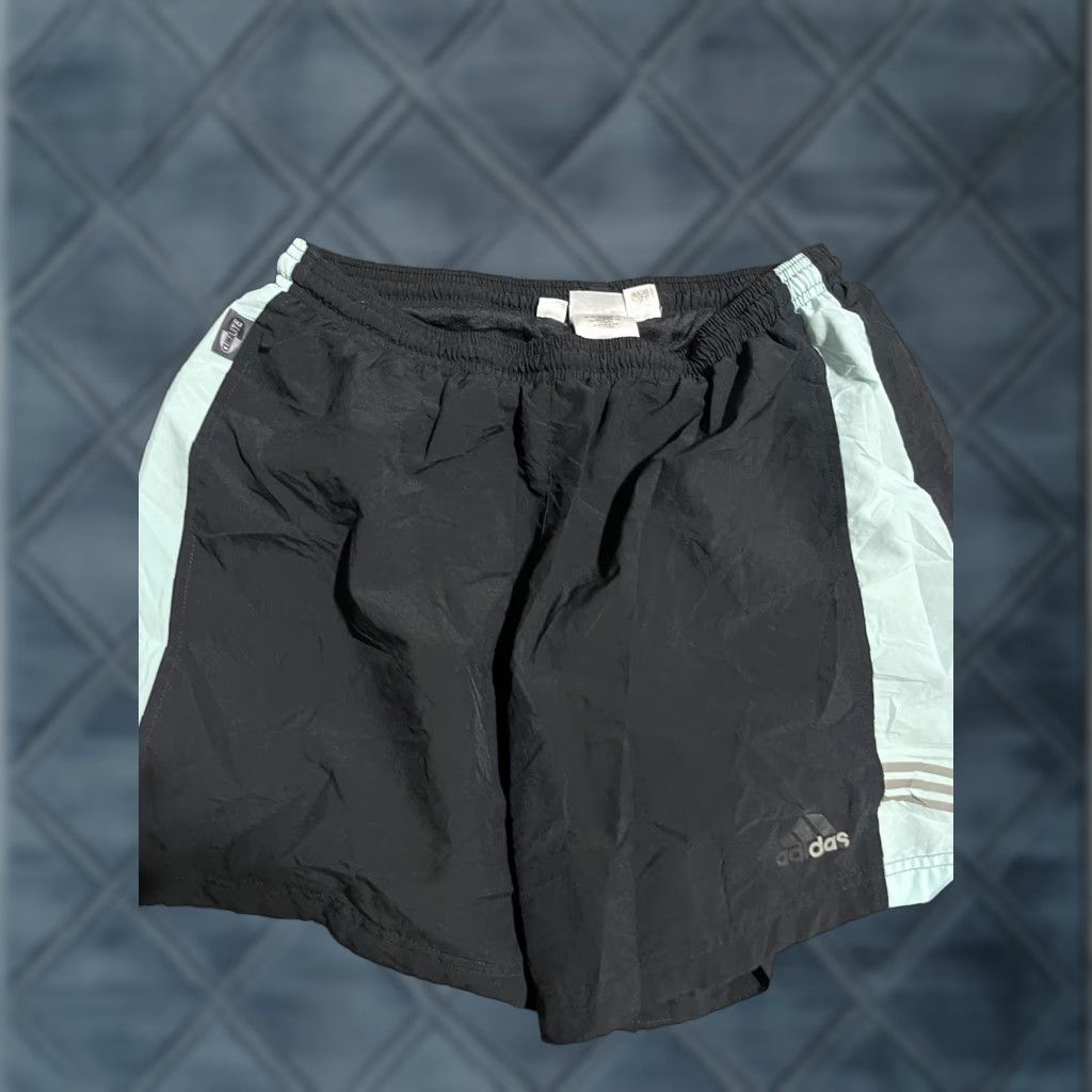 Adidas Women’s Adidas Soccer Shorts Black Blue Medium Nylon Athletic Women’s Sz M Size 32" / US 10 / IT 46 - 1 Thumbnail