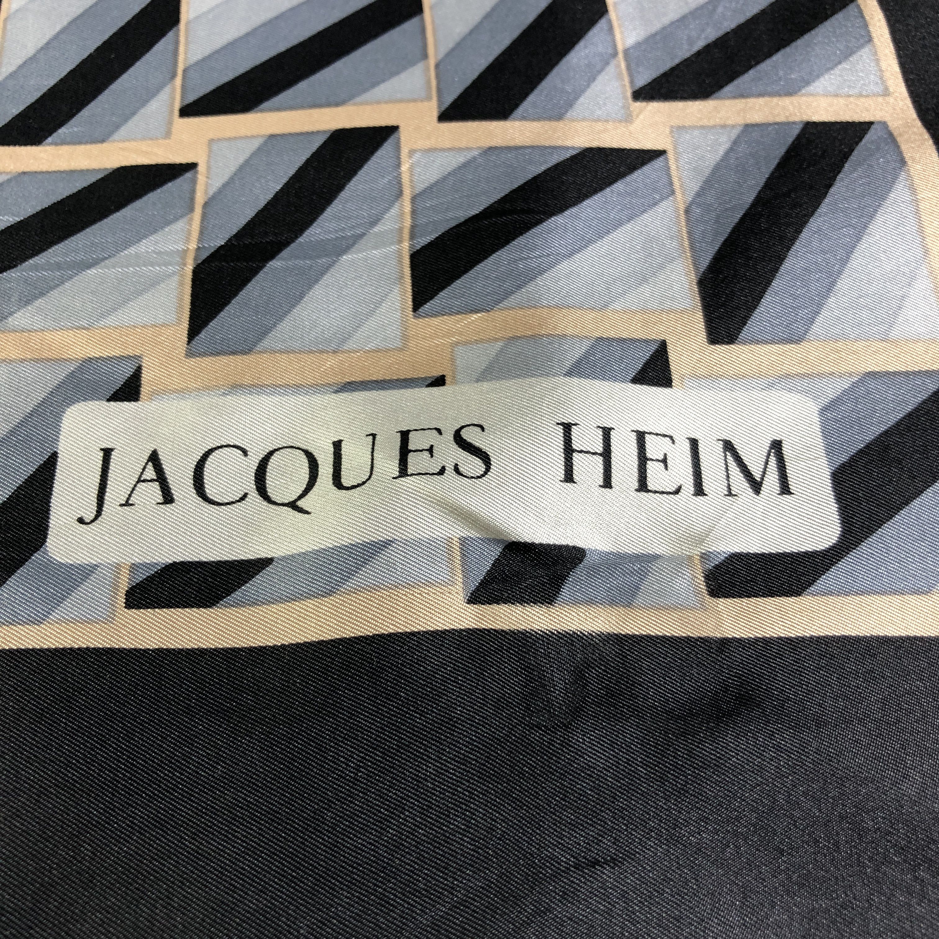 Japanese Brand Jacques Heim Abstract Hand Rolled Silk Scarf M987 Size ONE SIZE - 4 Thumbnail