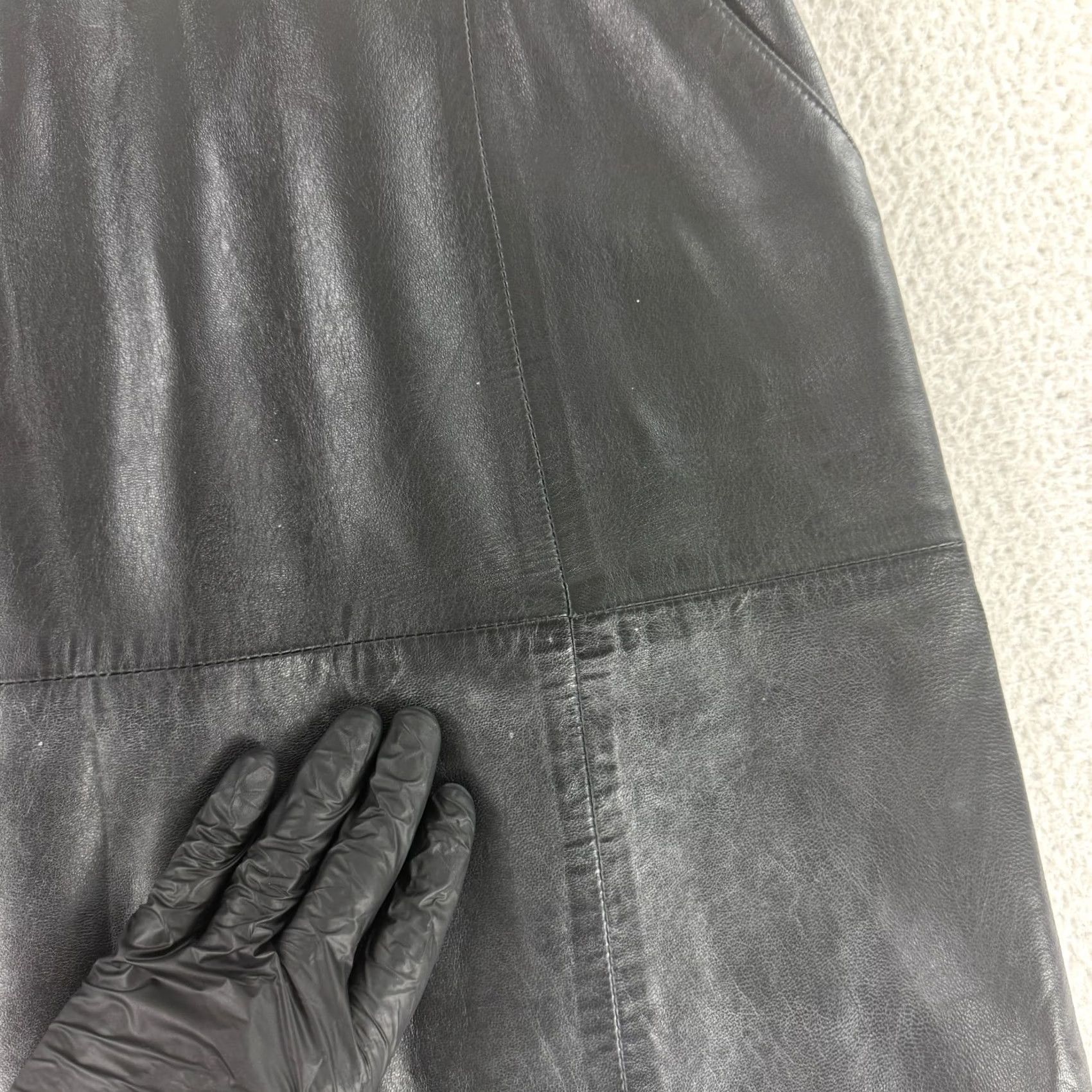 Caruso VINTAGE Peter Caruso A-Line Skirt Womens Size 12 Black Leather Suede Zip Up Size 34" / US 12 / IT 48 - 4 Thumbnail