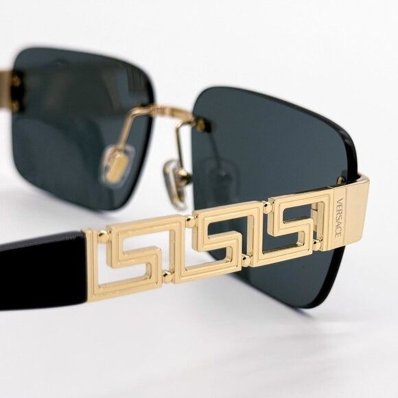 Versace NEW VERSACE SUNGLASSES VE2298 1002/87 GOLD/GRAY UNISEX EYEWE Size ONE SIZE - 6 Thumbnail