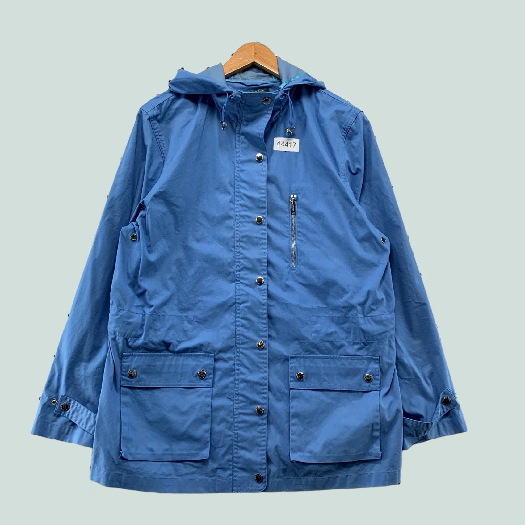 Ralph Lauren Lauren Ralph Jacket Womens L Blue Windbreaker Sky Hooded Lightweight Size L / US 10 / IT 46 - 1 Thumbnail