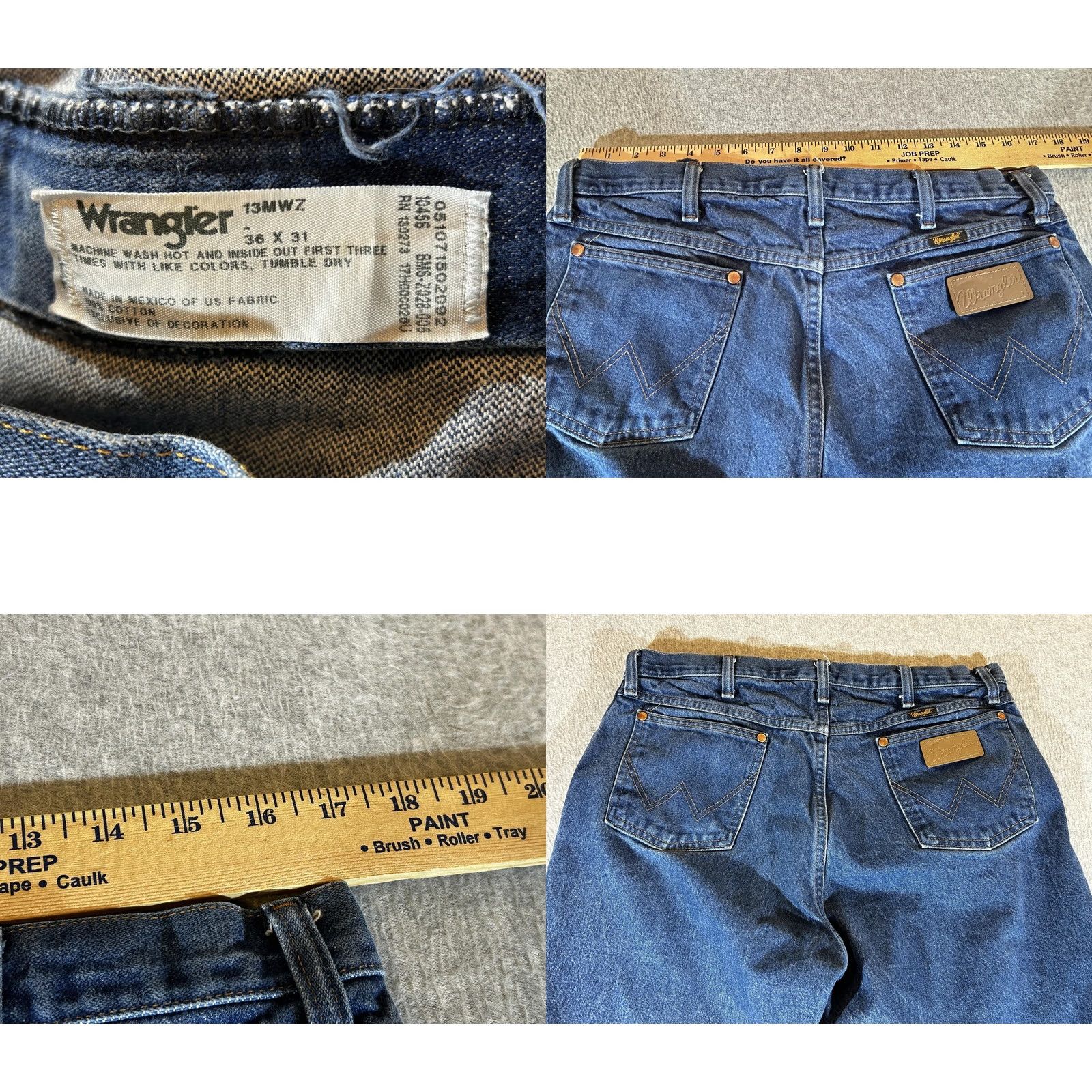 Wrangler Wrangler Jeans Mens 34x31 Cowboy Cut Original Straight Workwear Western 13MWZ Jeans Blue Dark Wash 13MWZ Mens Shirts? Size US 34 / EU 50 - 8 Thumbnail
