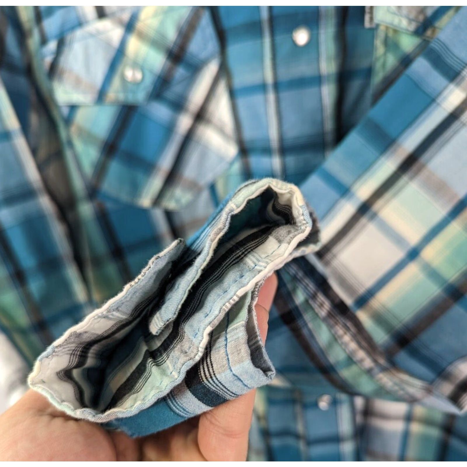 Levi's Levis Blue Plaid Long Sleeve Shirt Mens M Collared Button-Up Western Casual Size US M / EU 48-50 / 2 - 4 Thumbnail