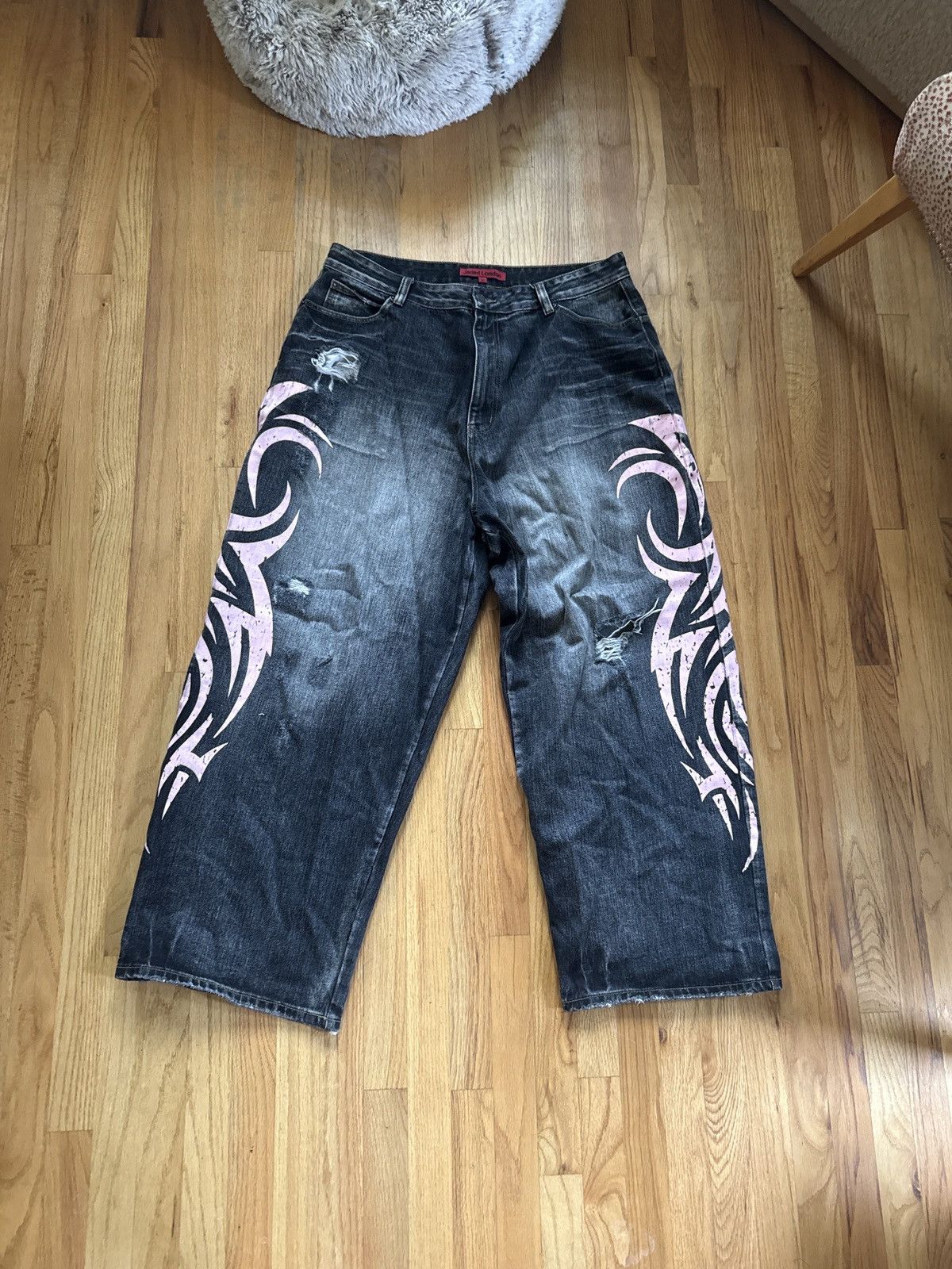 Jaded London Jaded London Black and Pink Tribal Pants Size US 38 / EU 54 - 1 Thumbnail