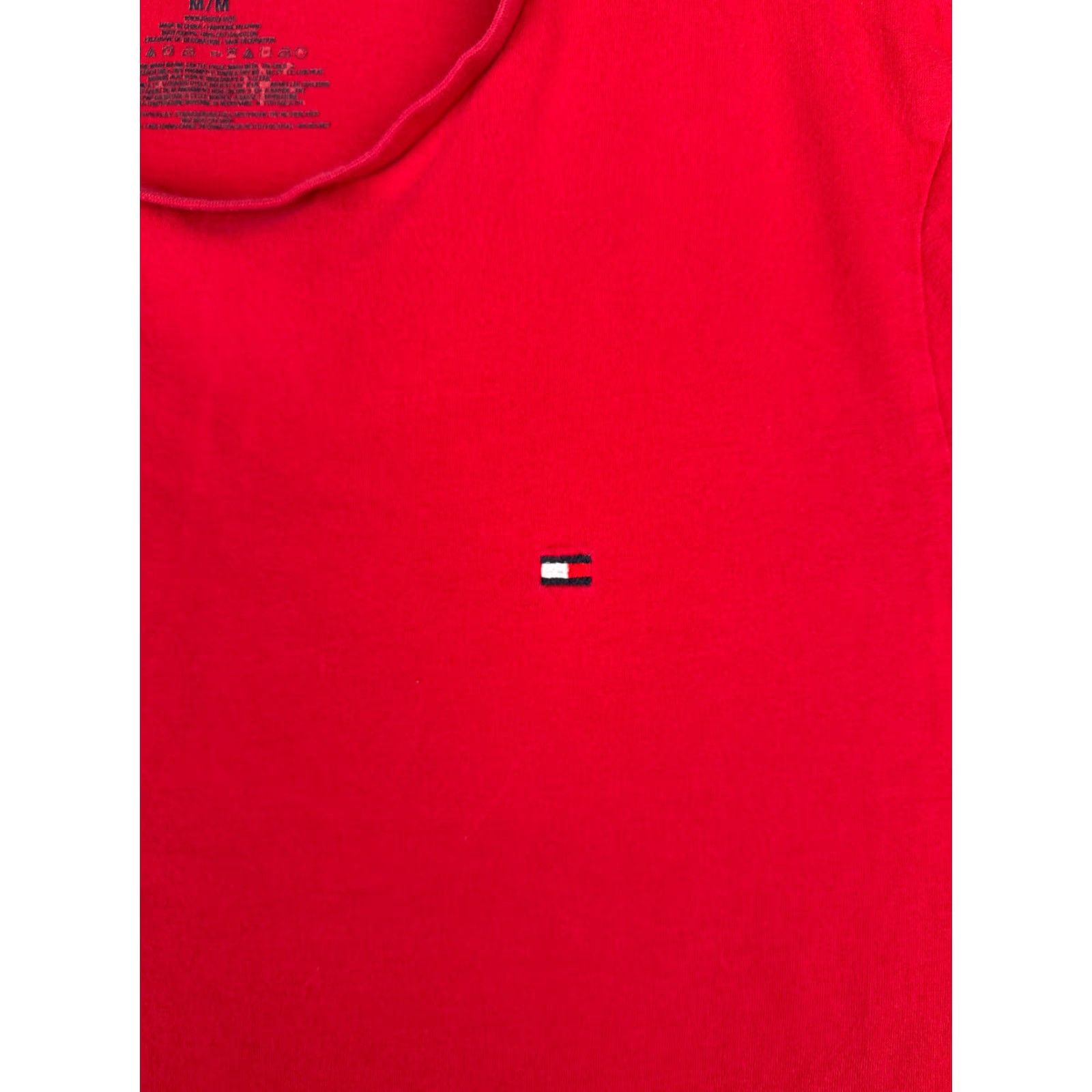Tommy Hilfiger Tommy Hilfiger Shirt Mens Medium Red Short Sleeve Crew Neck Cotton Logo Outdoor Size US M / EU 48-50 / 2 - 7 Thumbnail