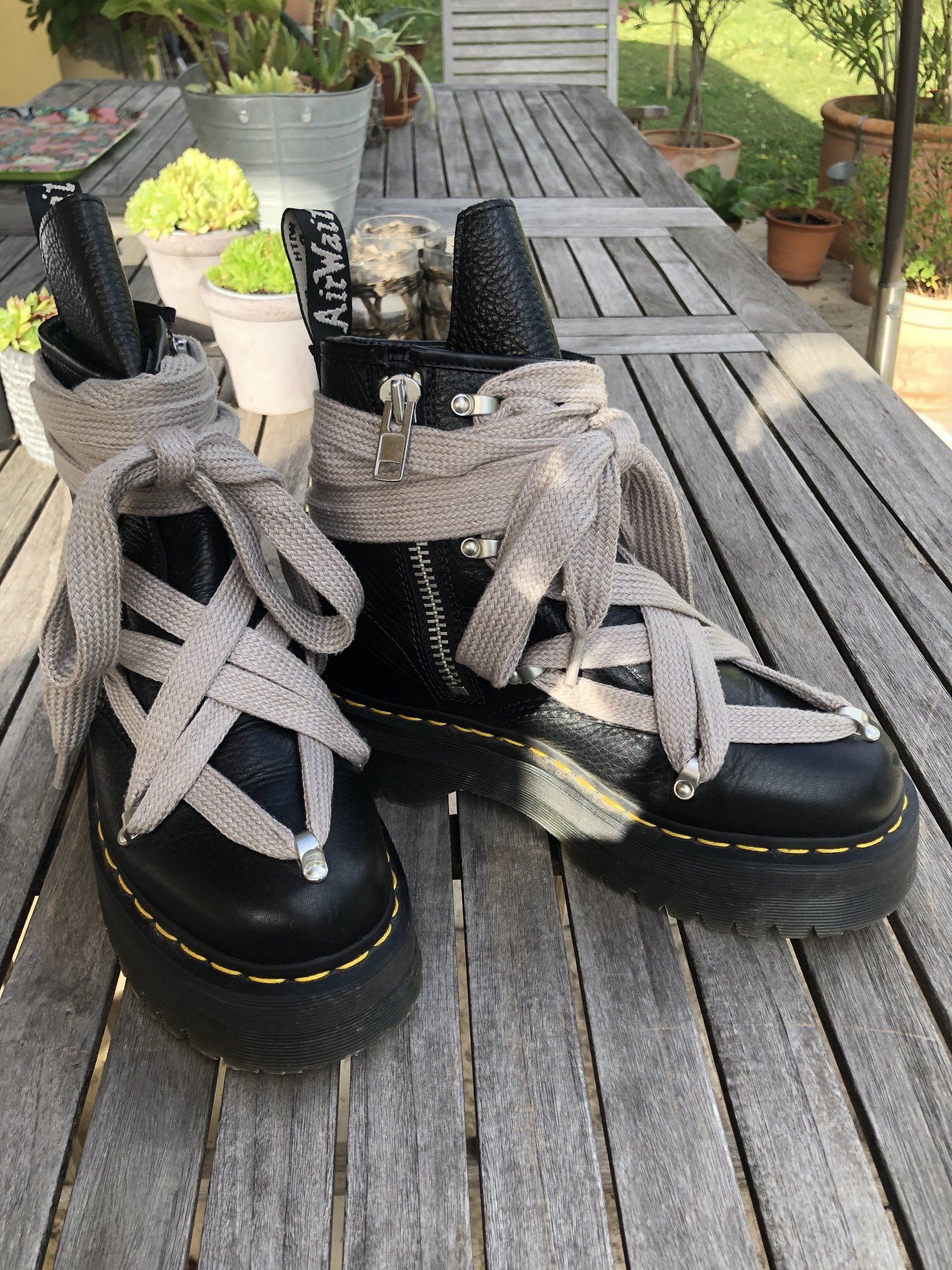 靴 Rick Owens x Dr.Martens 1460 RICK OWENS x DR MARTEN 1460 BEXLeather Lace Up Boots | eBay