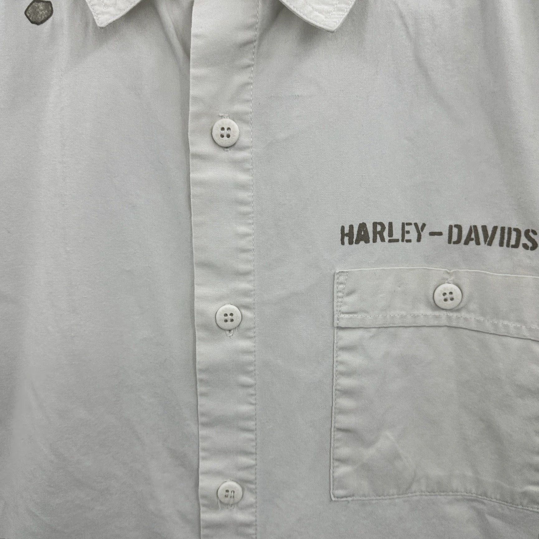 Harley Davidson Harley-Davidson Shirt Men Small Collar Short Sleeve Button Up Logo Biker Motorcycle Ivory Size US S / EU 44-46 / 1 - 5 Thumbnail