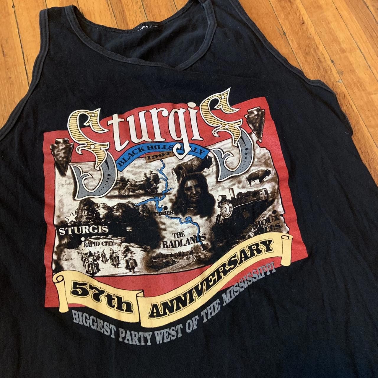 Designer Vintage Sturgis Bike Week Tank Top 1997 Large Size US L / EU 52-54 / 3 - 1 Thumbnail