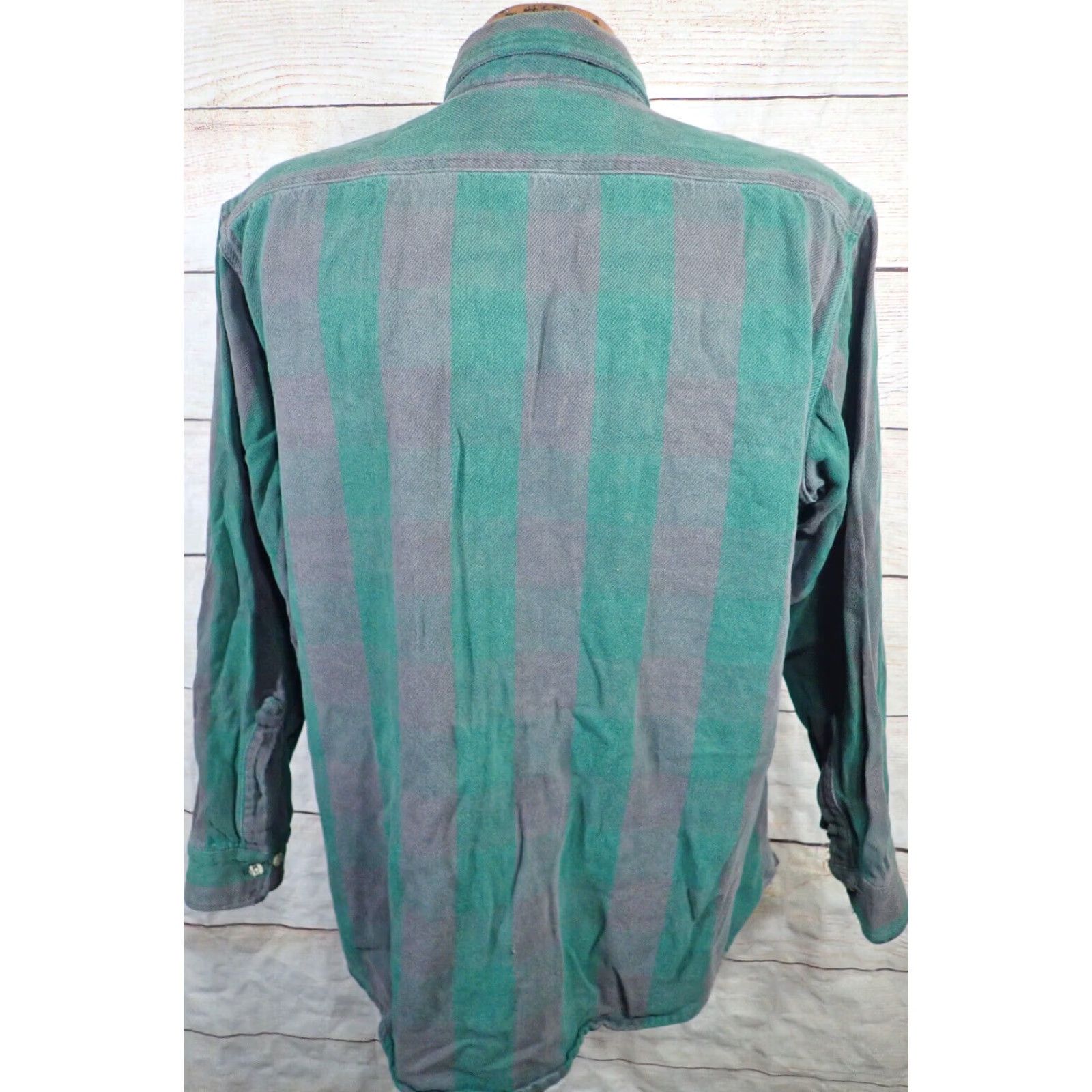 Vintage VINTAGE OshKosh B'Gosh Mens XL Tall Flannel Shirt Distressed Green Black Heavy Cotton Size US XL / EU 56 / 4 - 3 Thumbnail