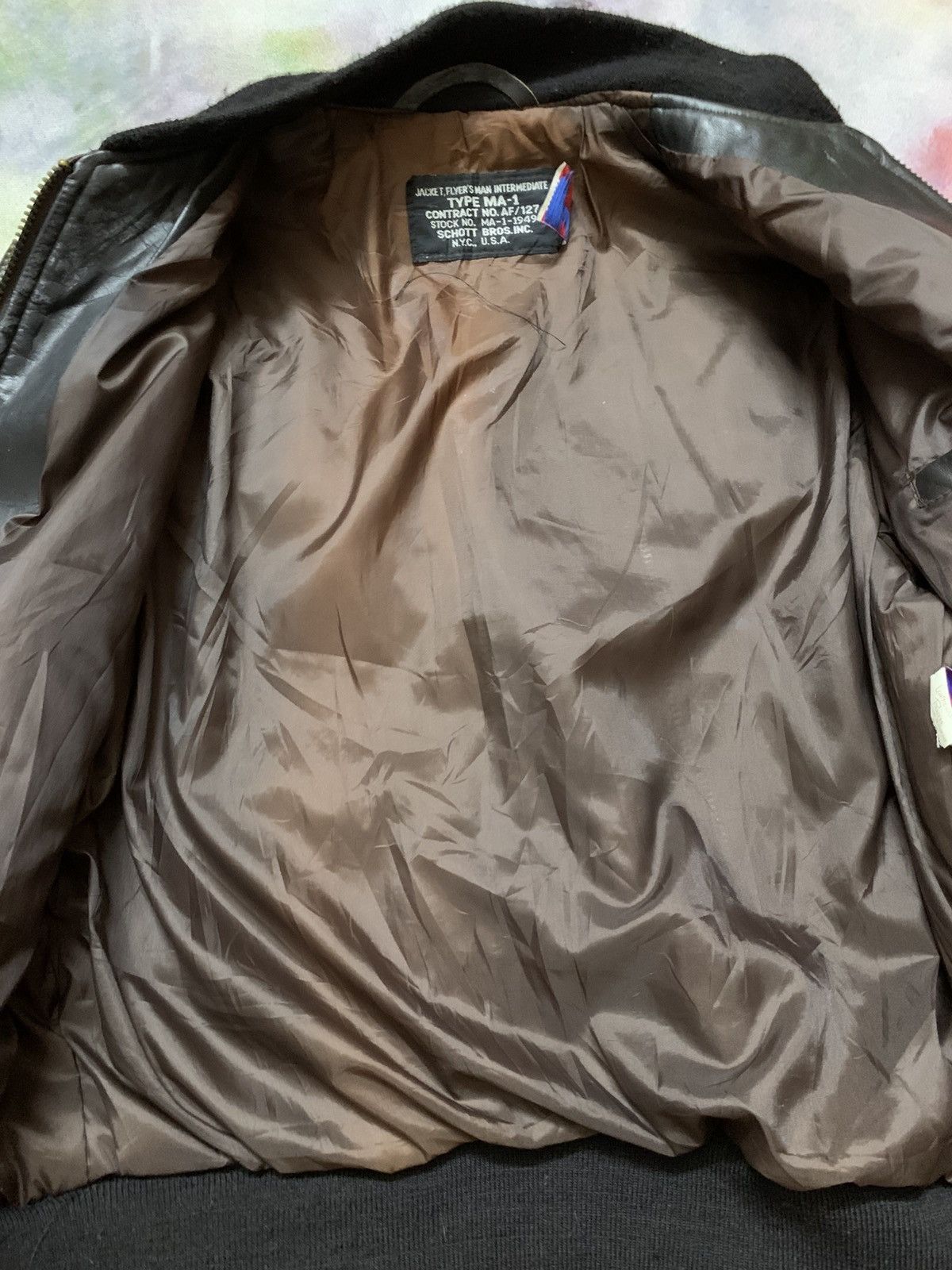 Schott Archive 40s SCHOTT MA-1 Leather Jacket Size US M / EU 48-50 / 2 - 10 Thumbnail